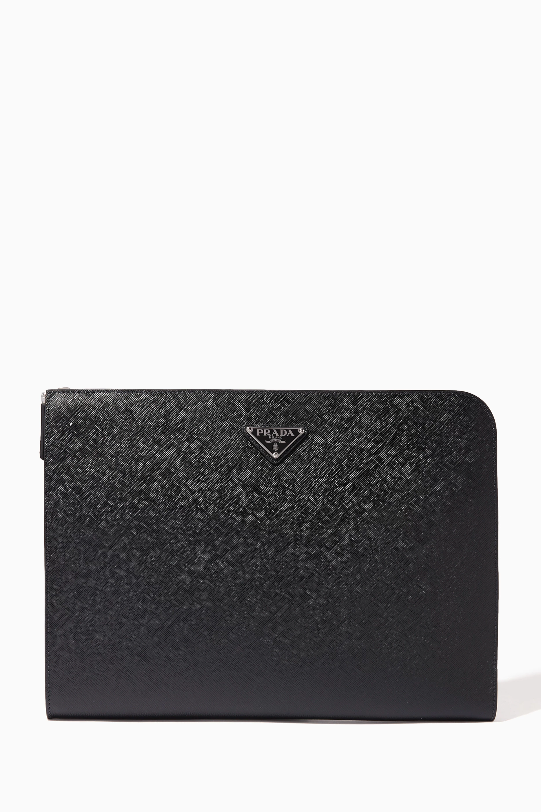 Prada saffiano leather document holder sale