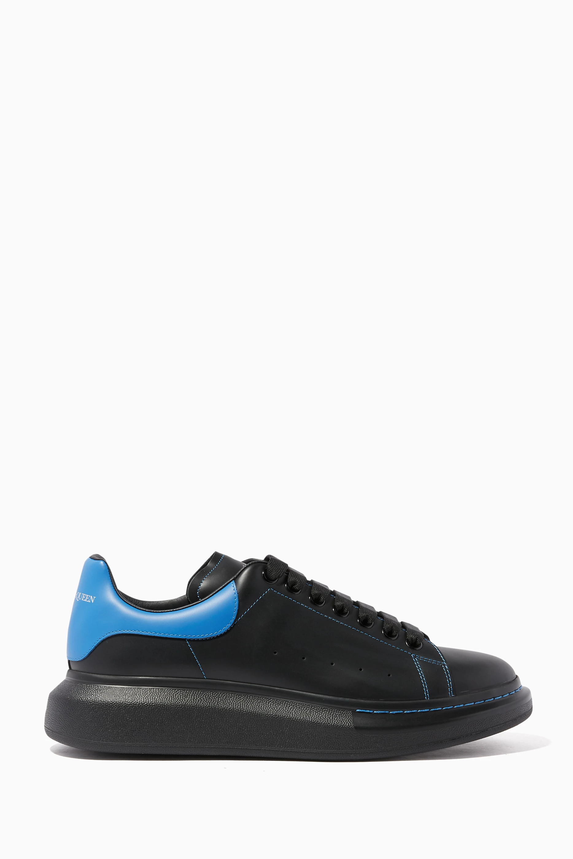 Buy Alexander McQueen Black Black Blue Oversized Sole Sneakers