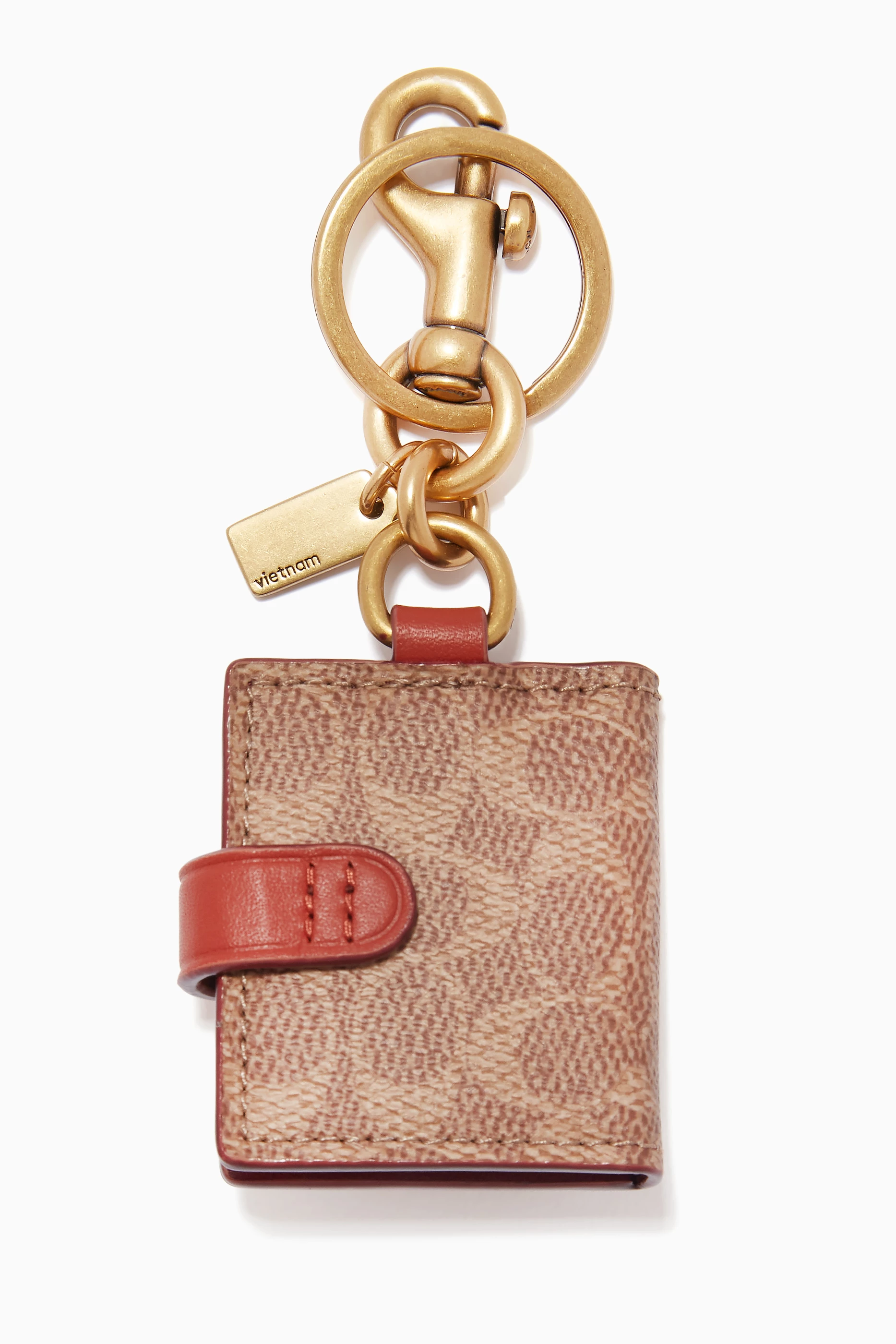 Buy Coach Brown Picture Frame Bag Charm in Signature Canvas for