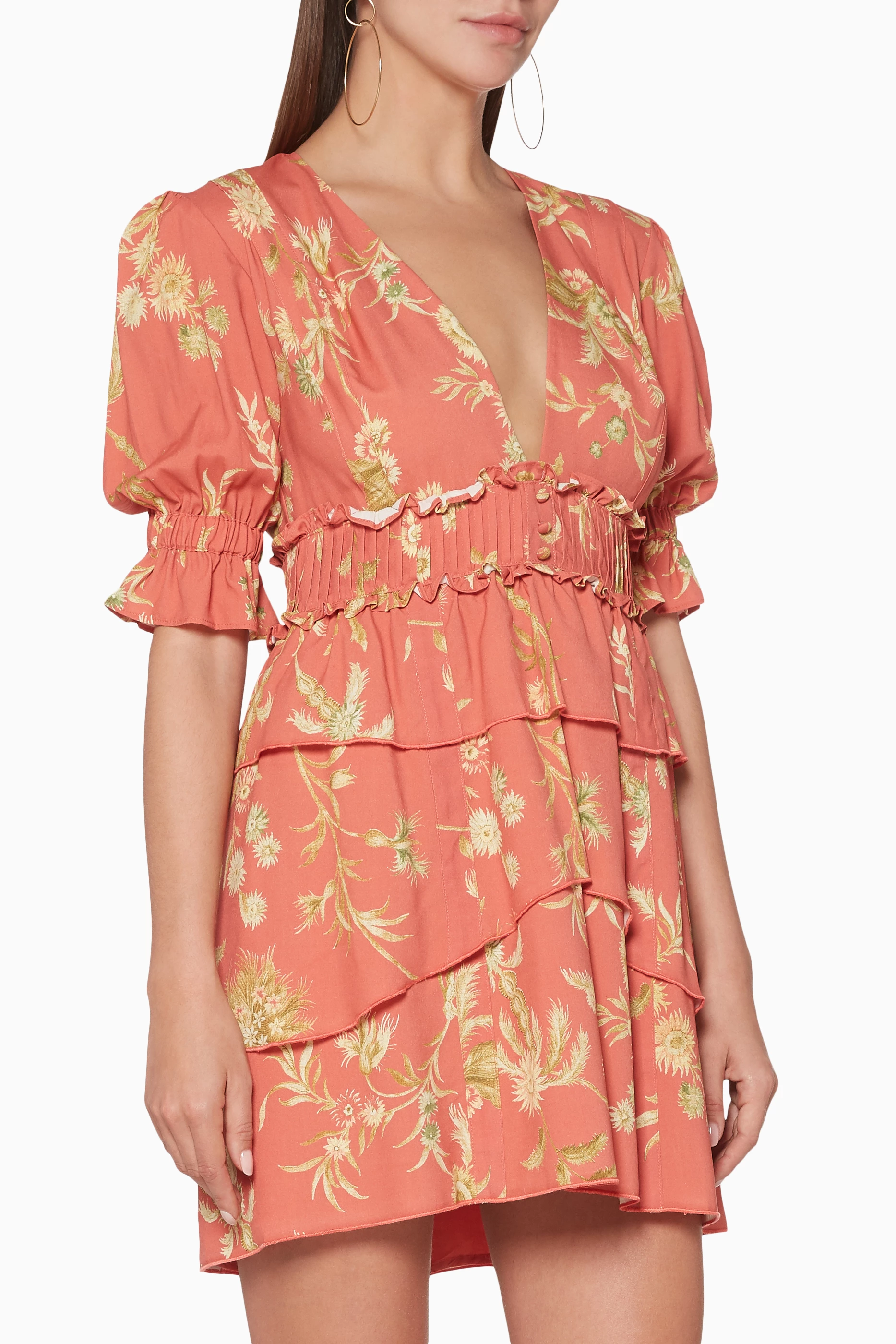Buy SIR The Label Red Red Florentine Pleated Mini Dress for Women