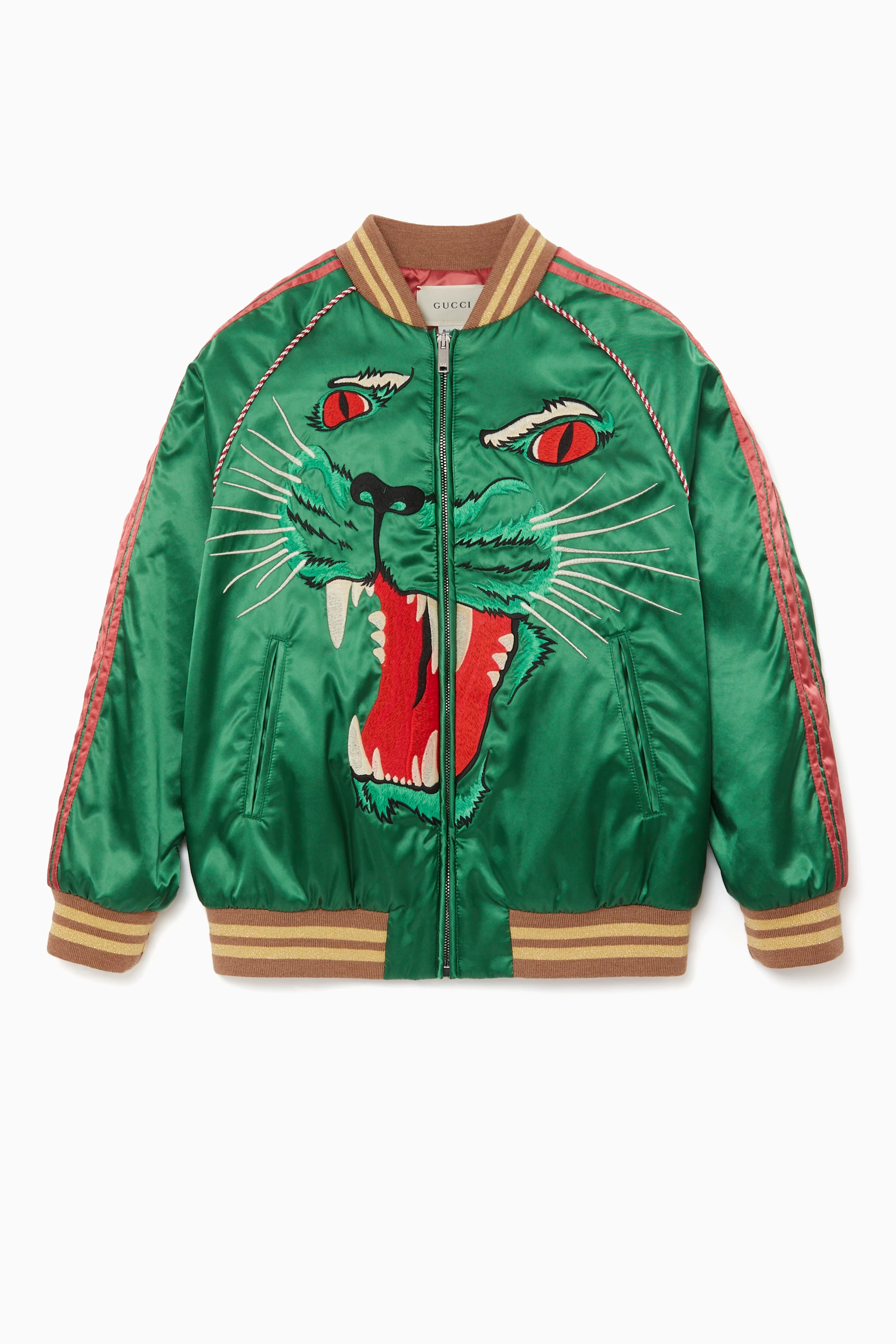 Gucci green bomber jacket sales