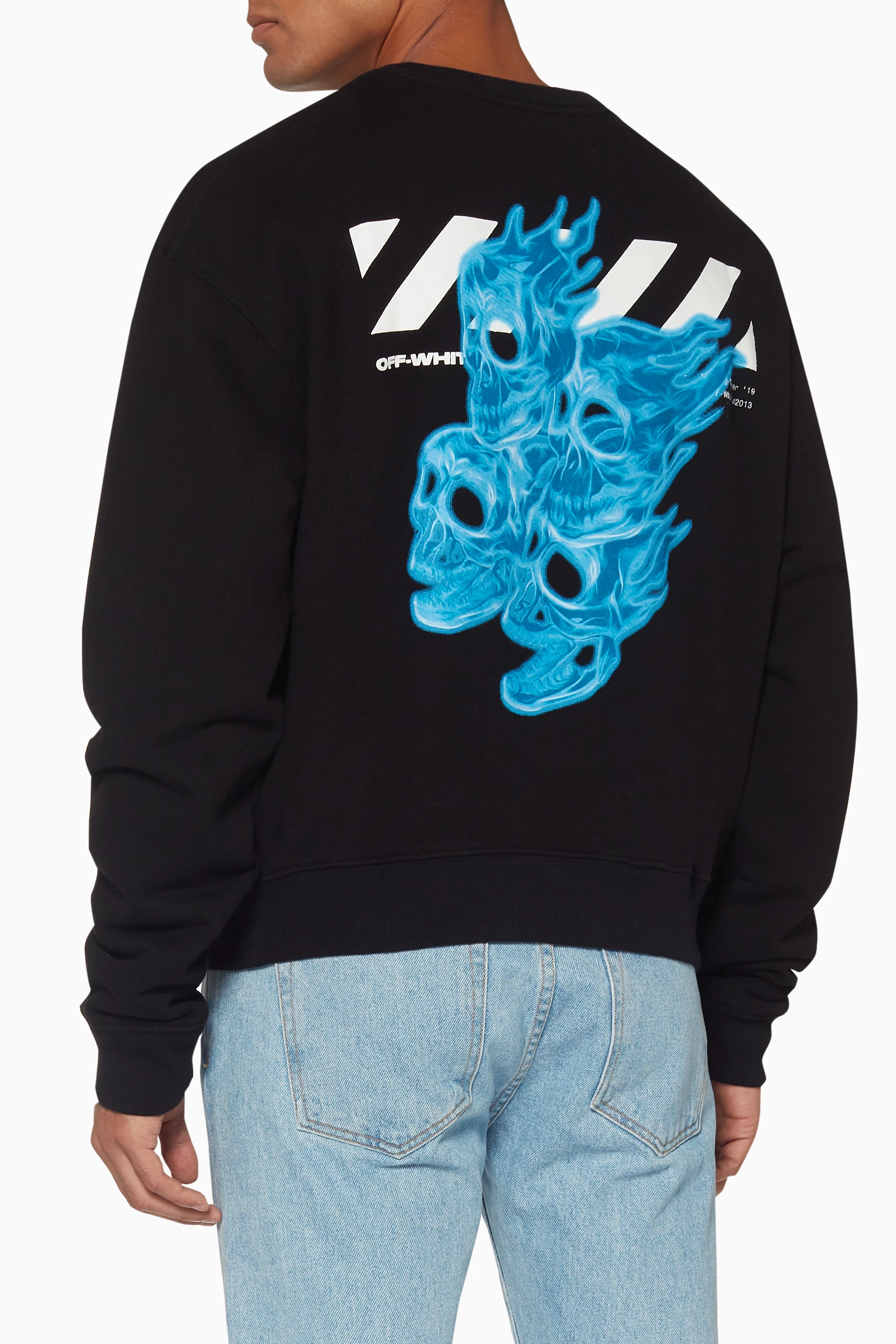 Off white hotsell blue skull hoodie