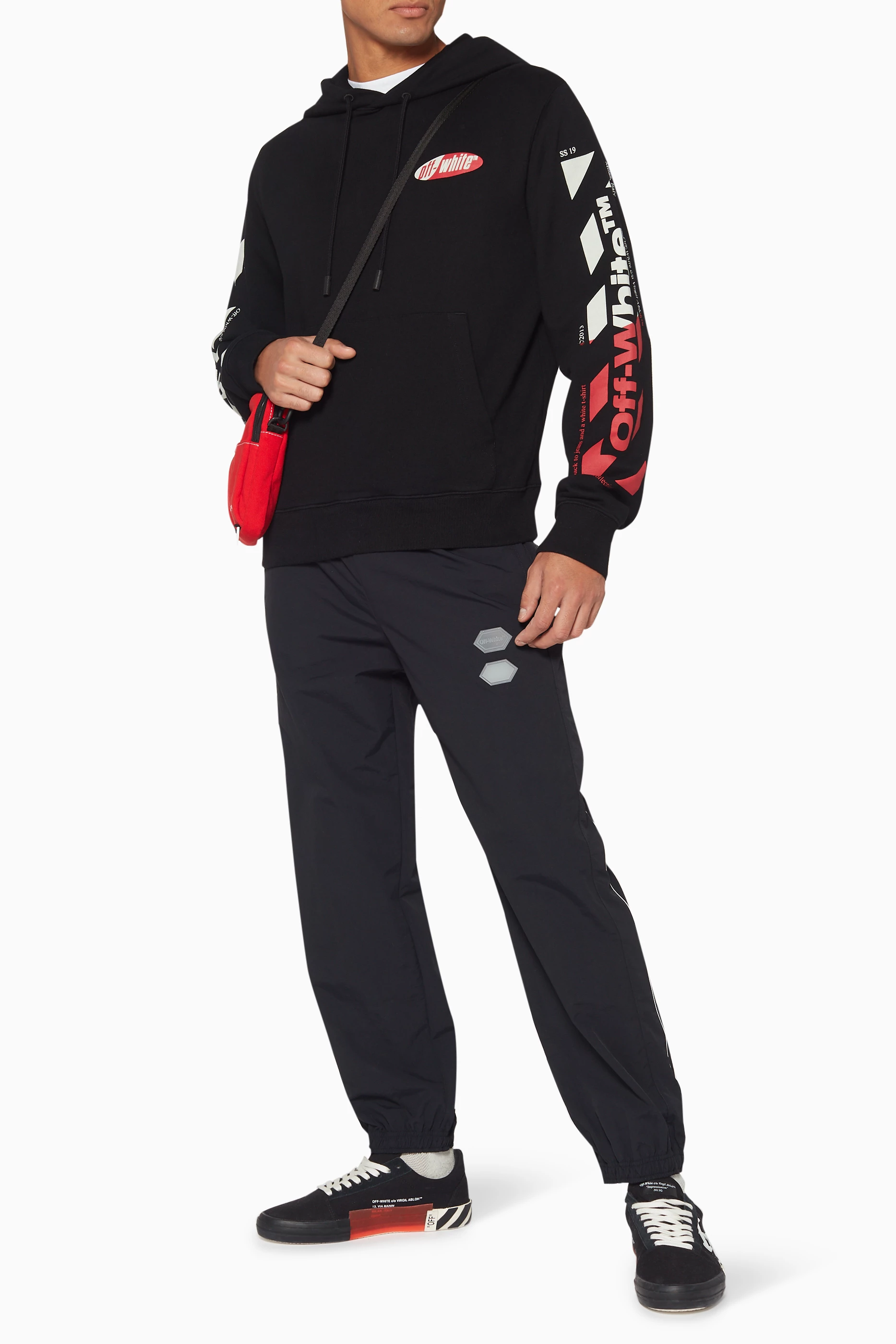 Off white split sale logo hoodie