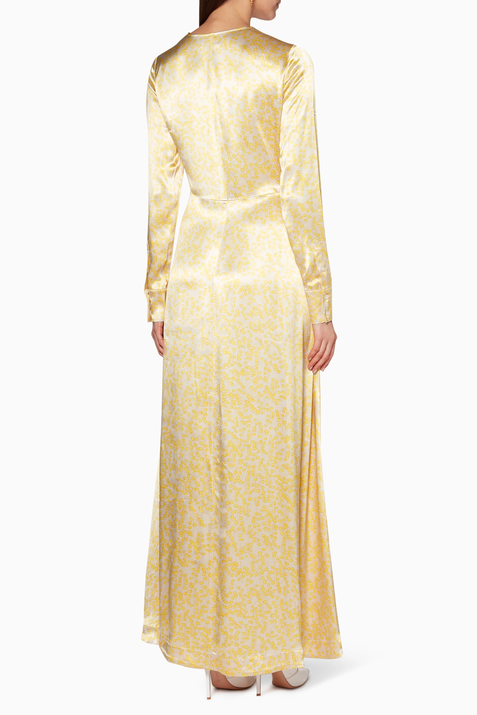 Buy Ganni Yellow Yellow Cameron Dress for Women in Saudi Ounass