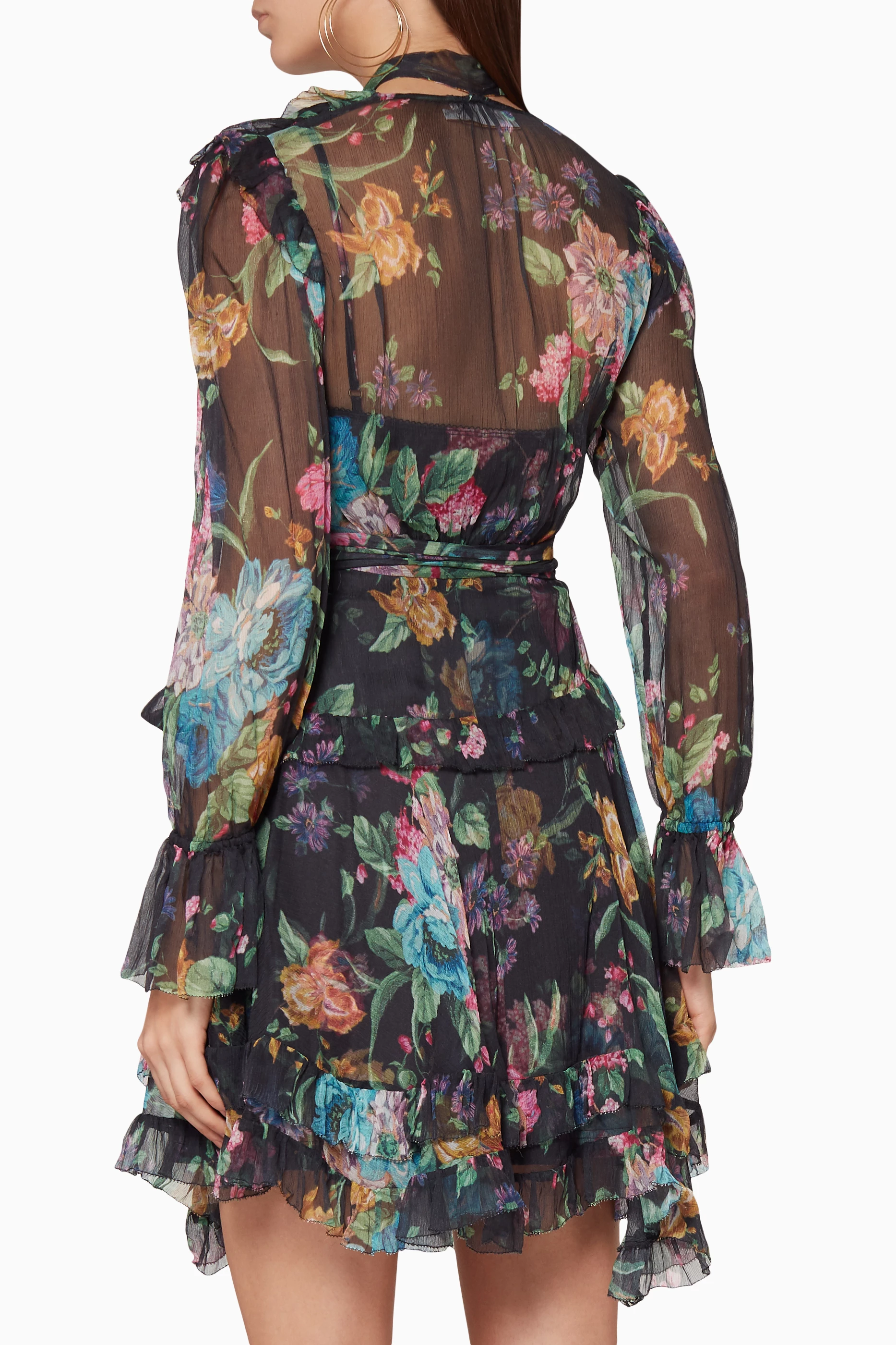 Zimmermann ninety six chevron frill dress discount
