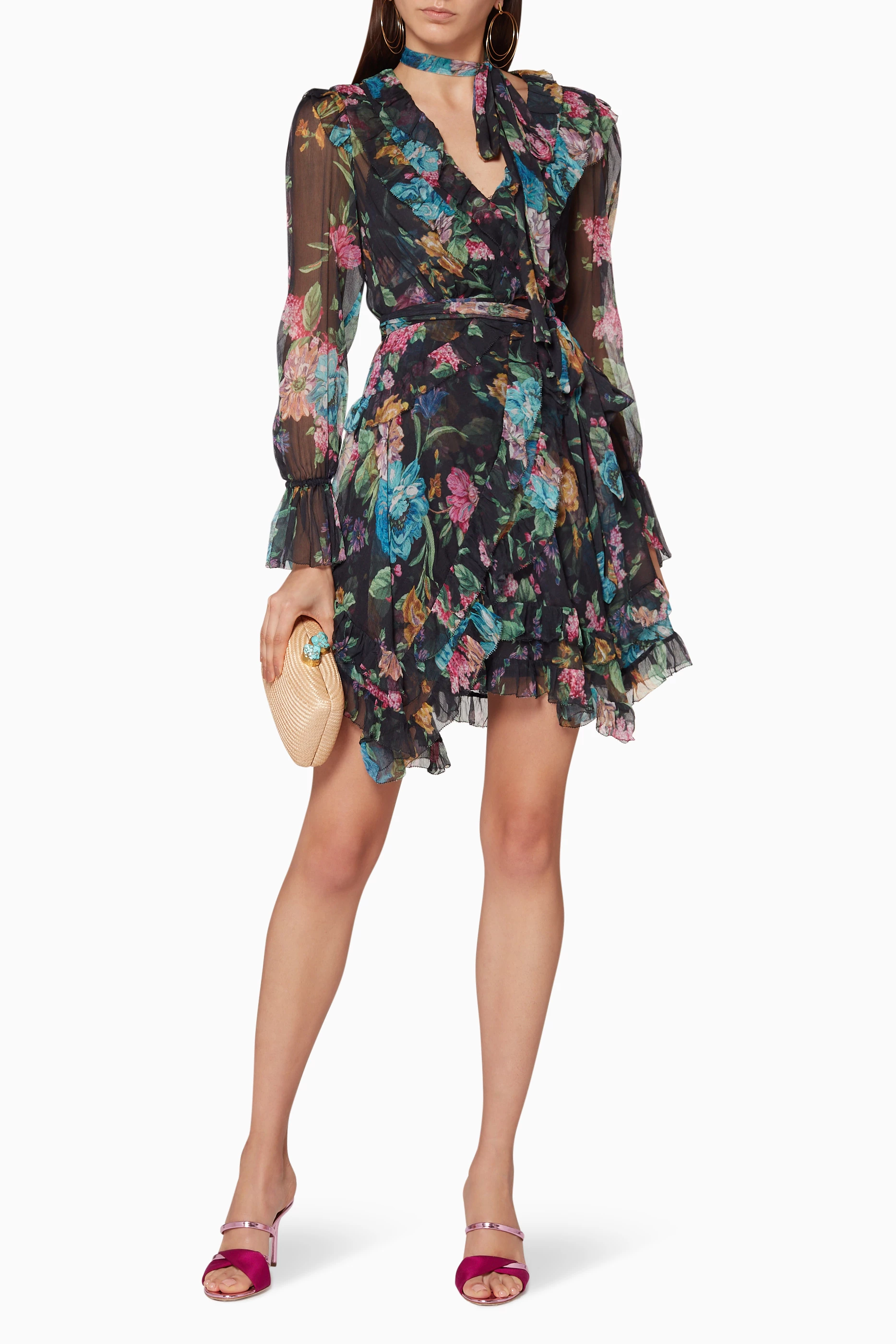 Zimmermann ninety six shop wrap dress