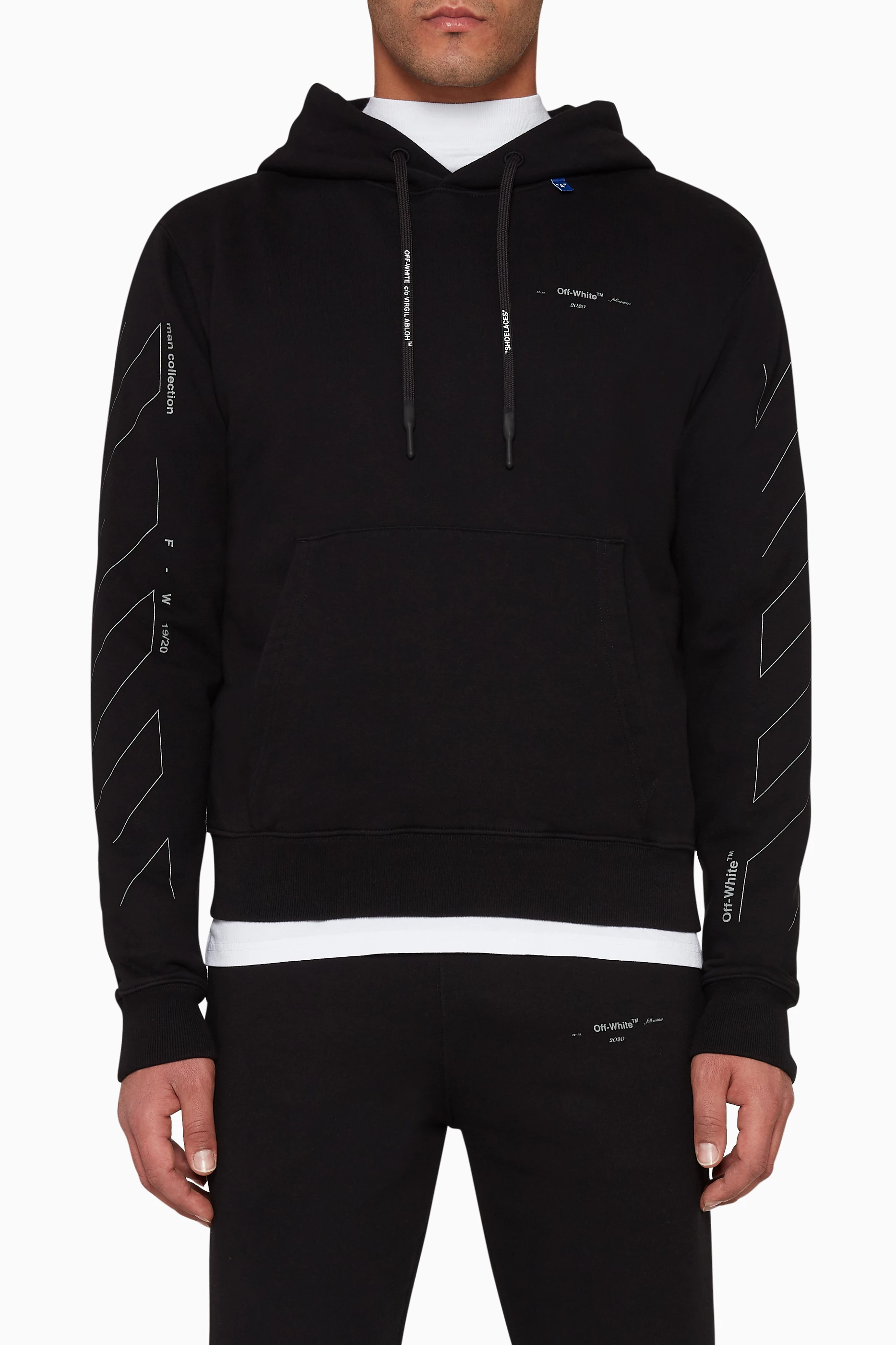 Off white sales unfinished hoodie black