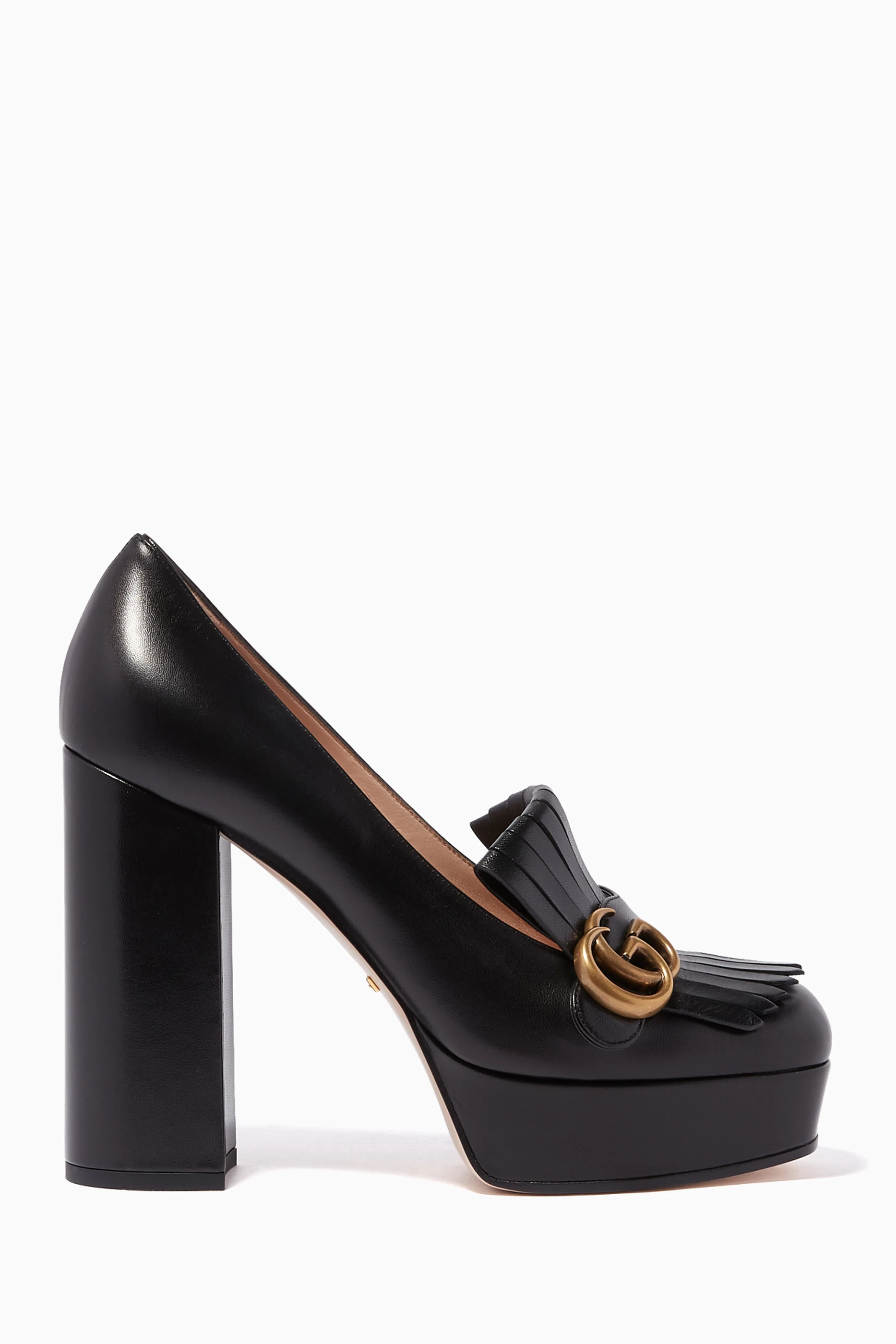 Gucci leather online platform pump