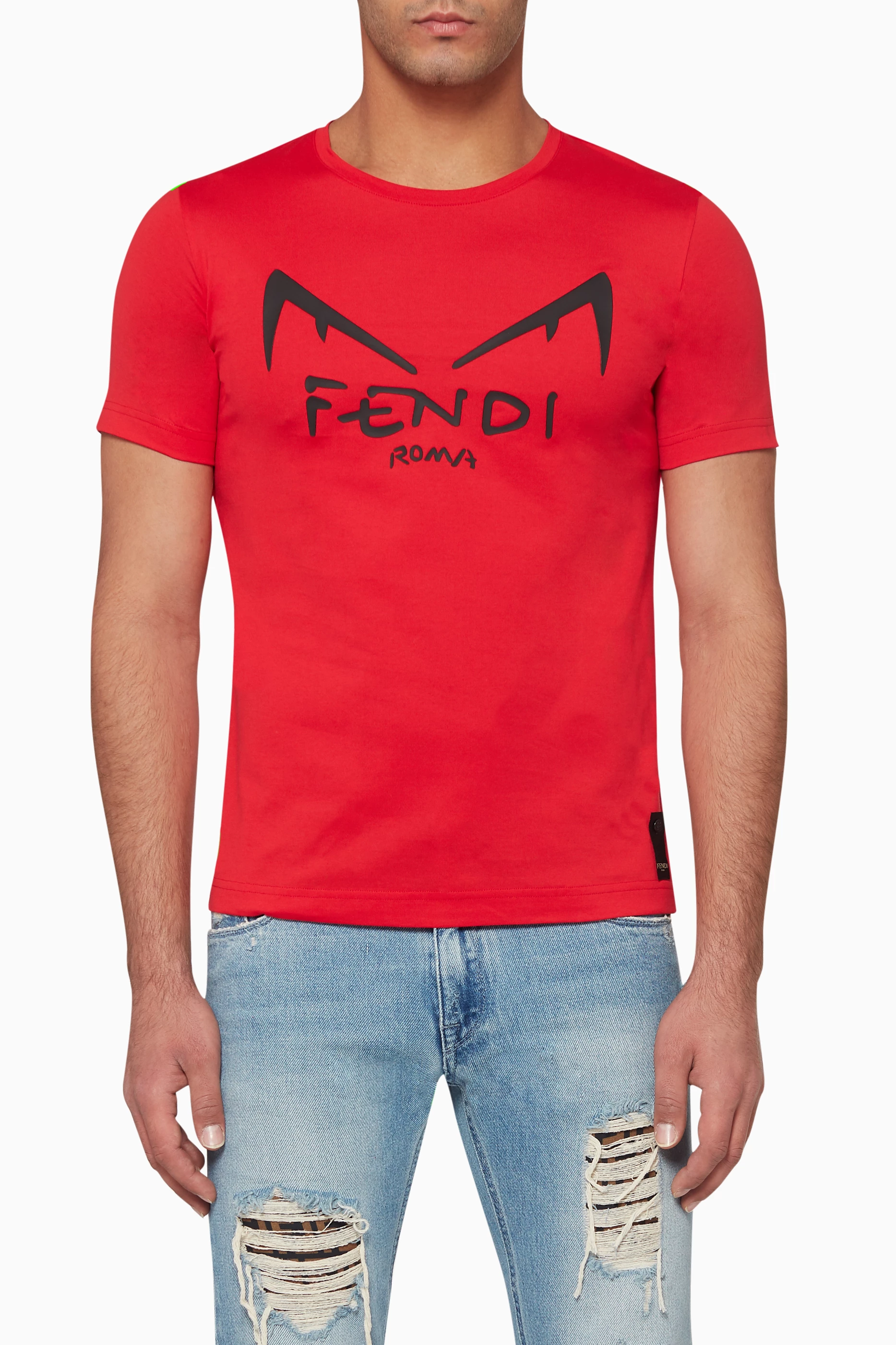 Fendi red eyes t shirt on sale