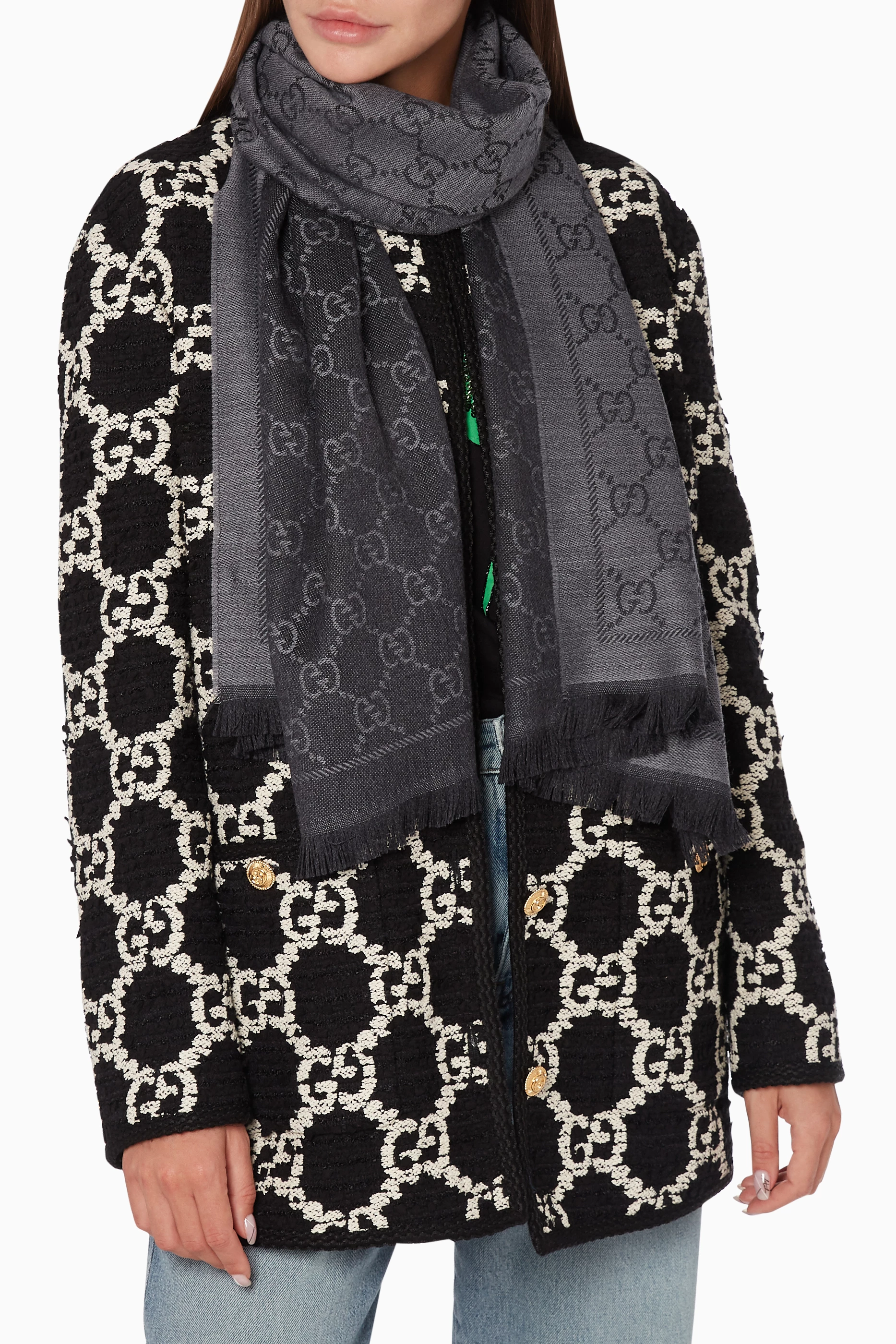 Gucci black sale scarf womens