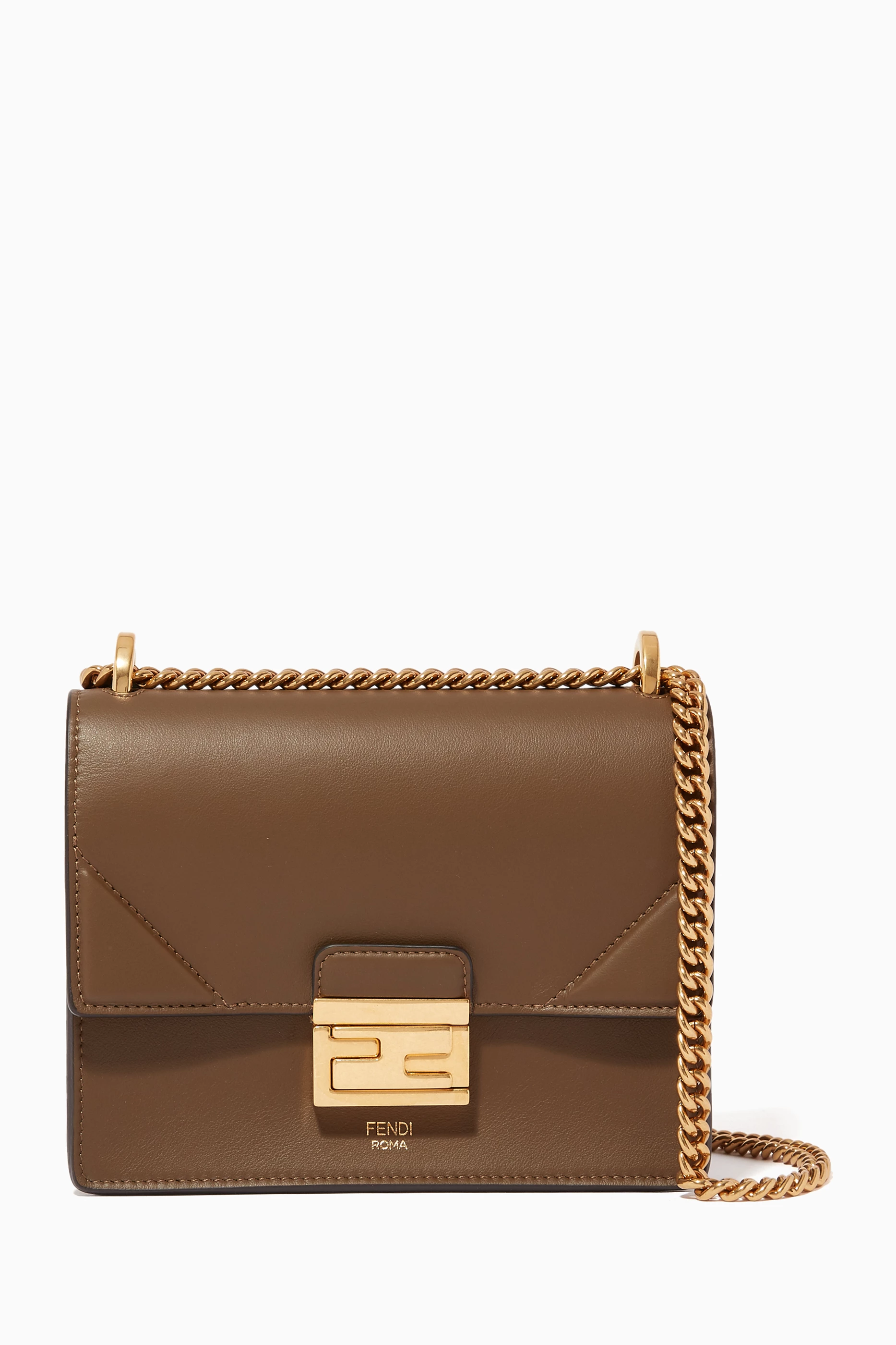 Buy Fendi Green Kan U Small Leather Bag for Women in Saudi Ounass