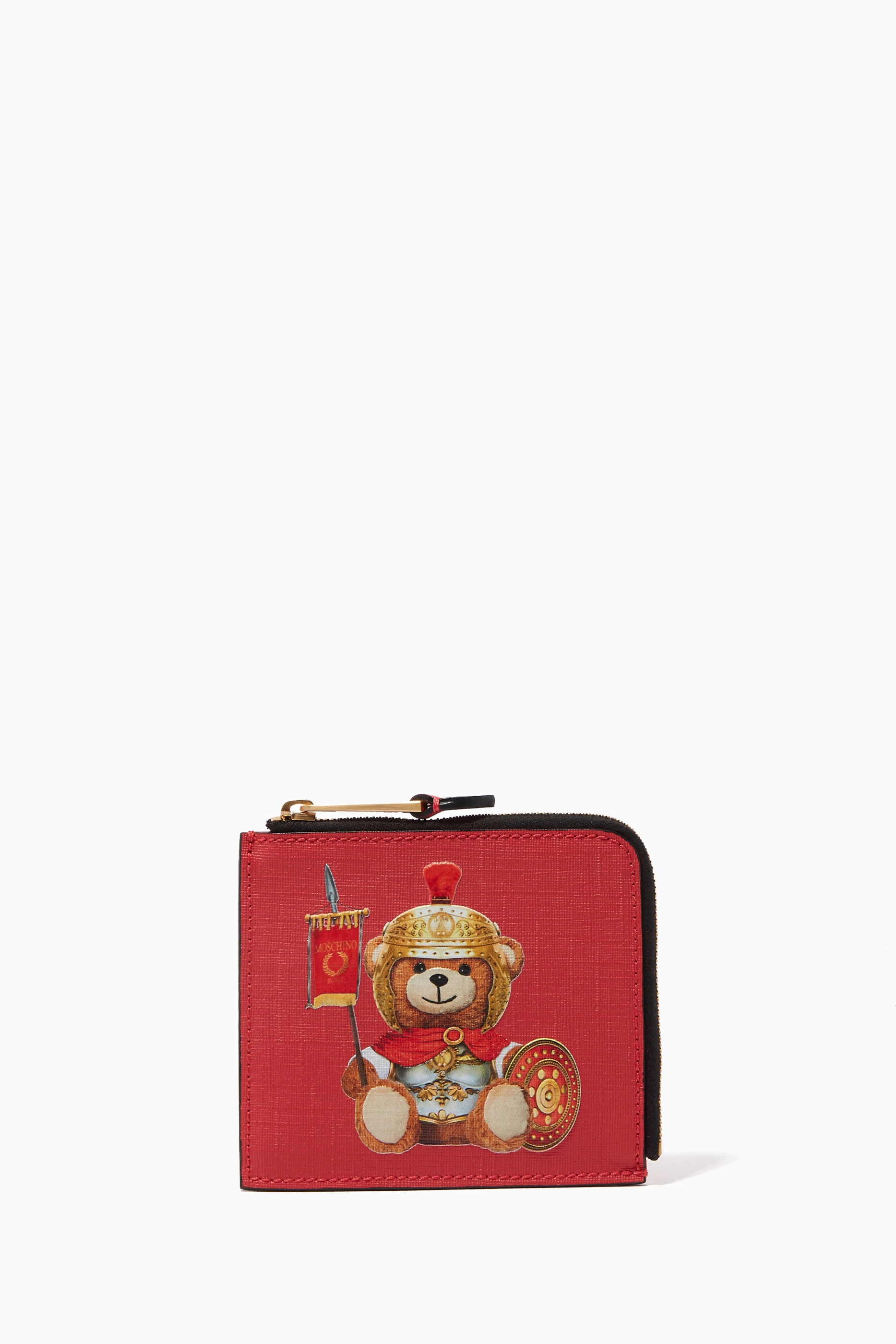 Buy Moschino Red Roman Teddy Bear Wallet for Women in Saudi Ounass