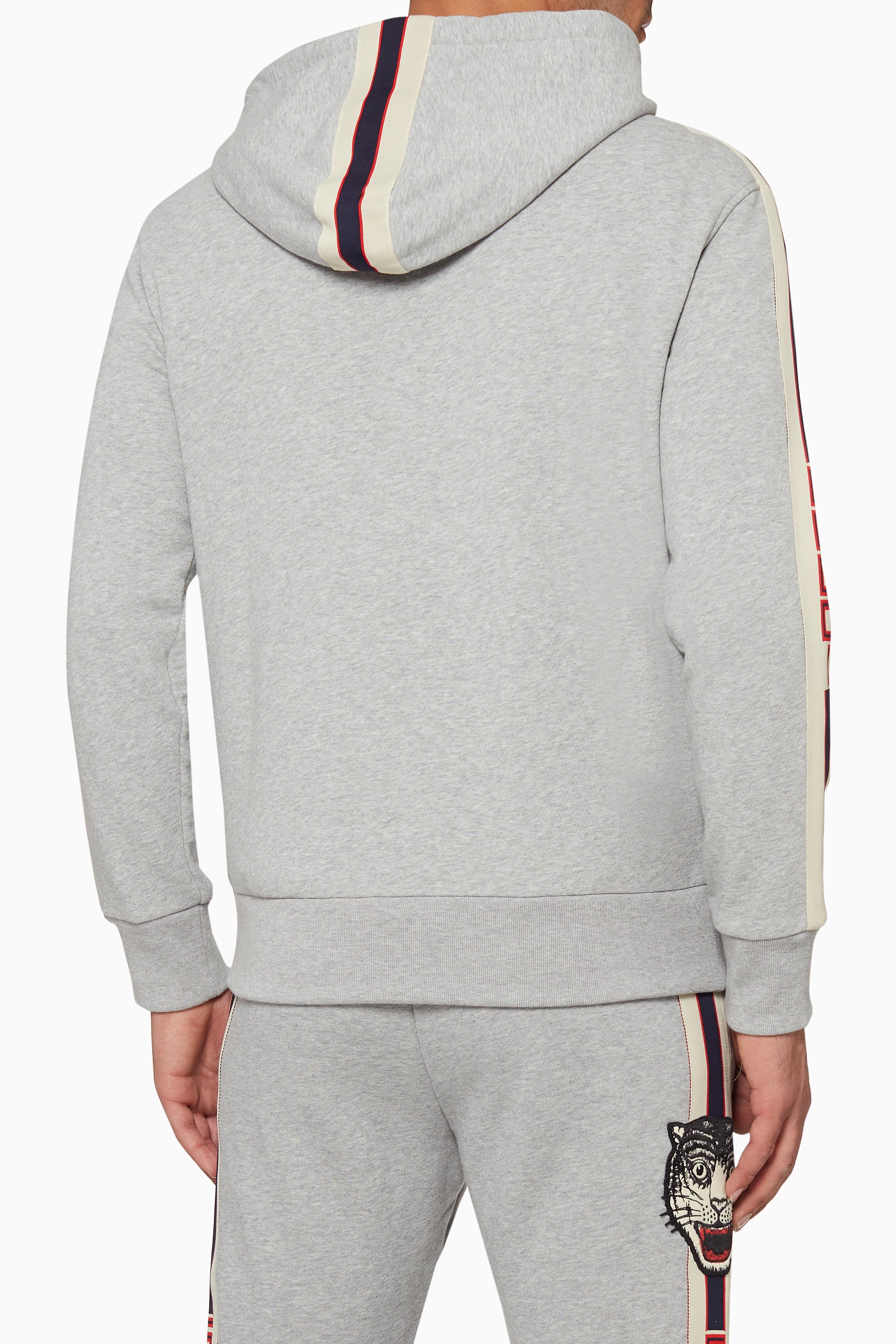 Gucci grey zip up hoodie hot sale