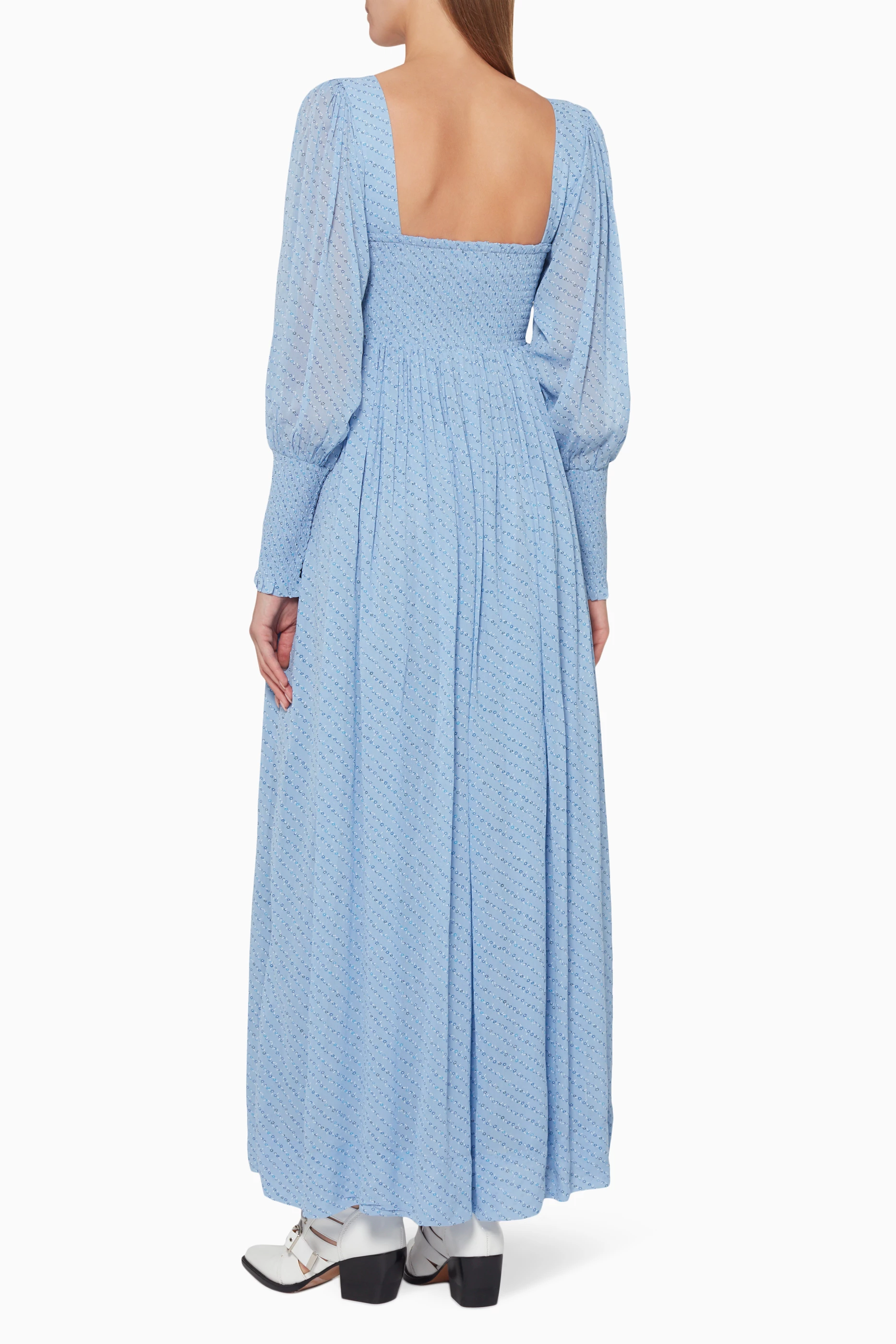 Ganni printed deals georgette maxi dress