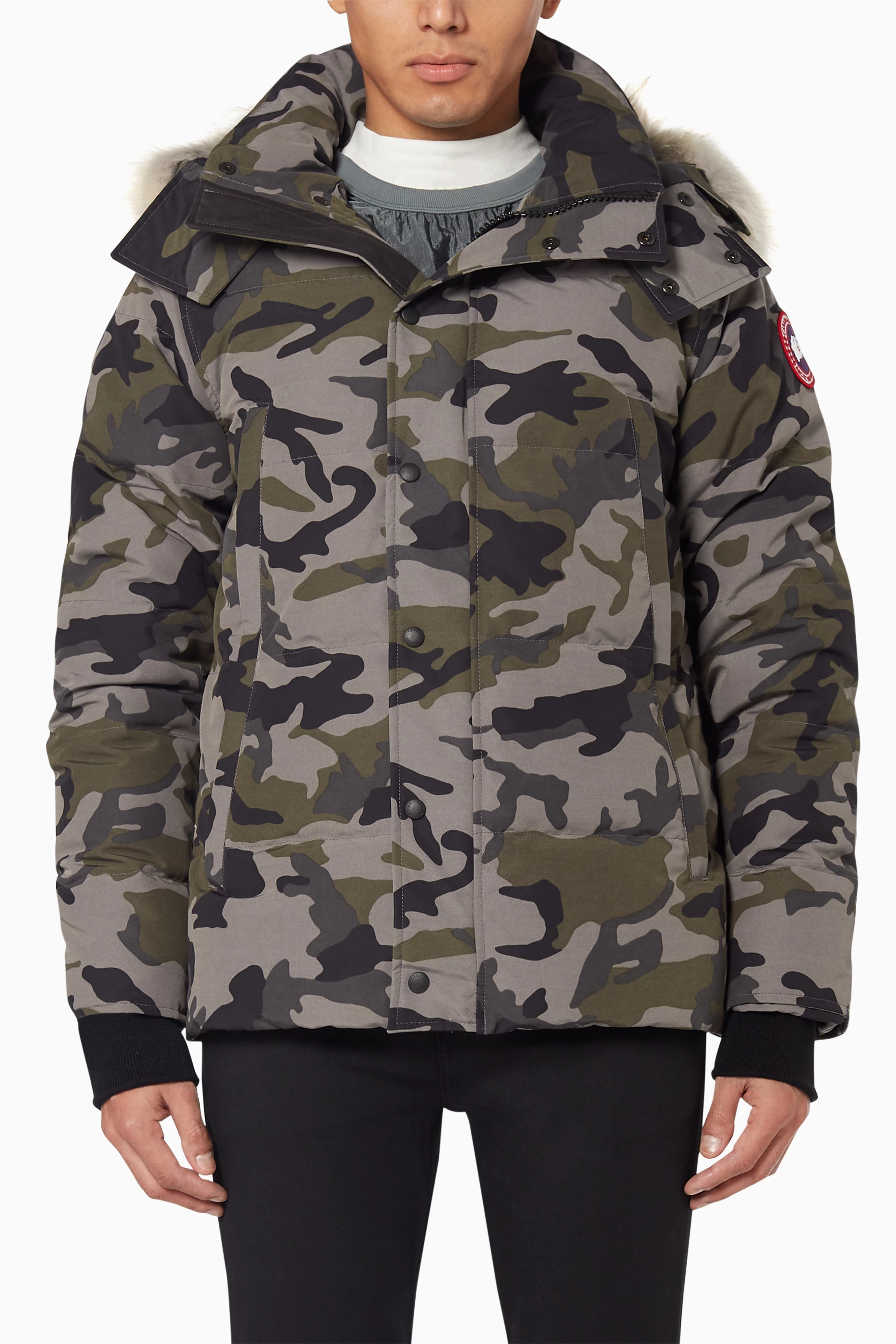 Buy Canada Goose Grey Wyndham Camouflage Down Jacket for Men in