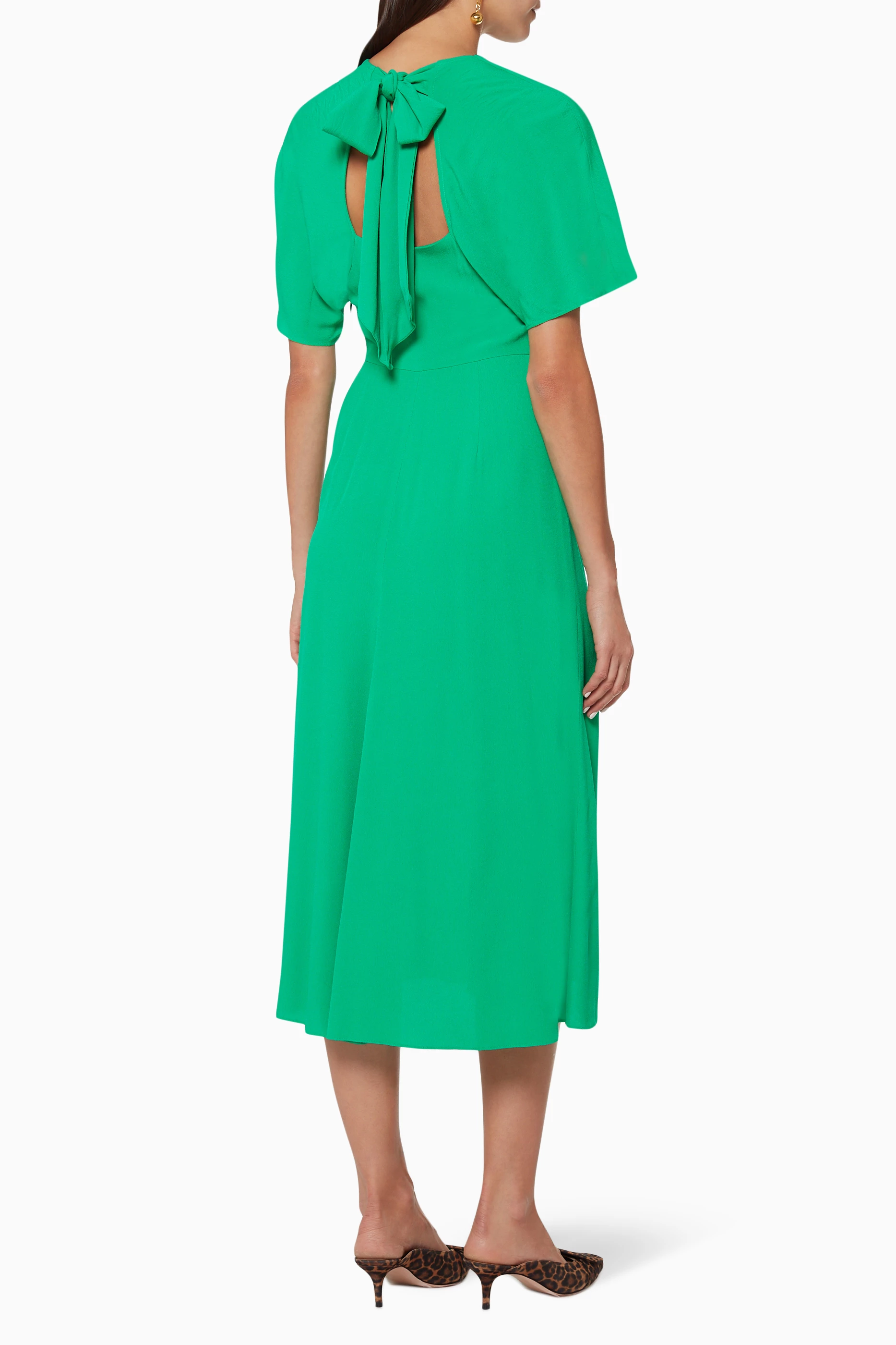 Buy WHISTLES Green Zelena Open Back Midi Dress for Women in Saudi