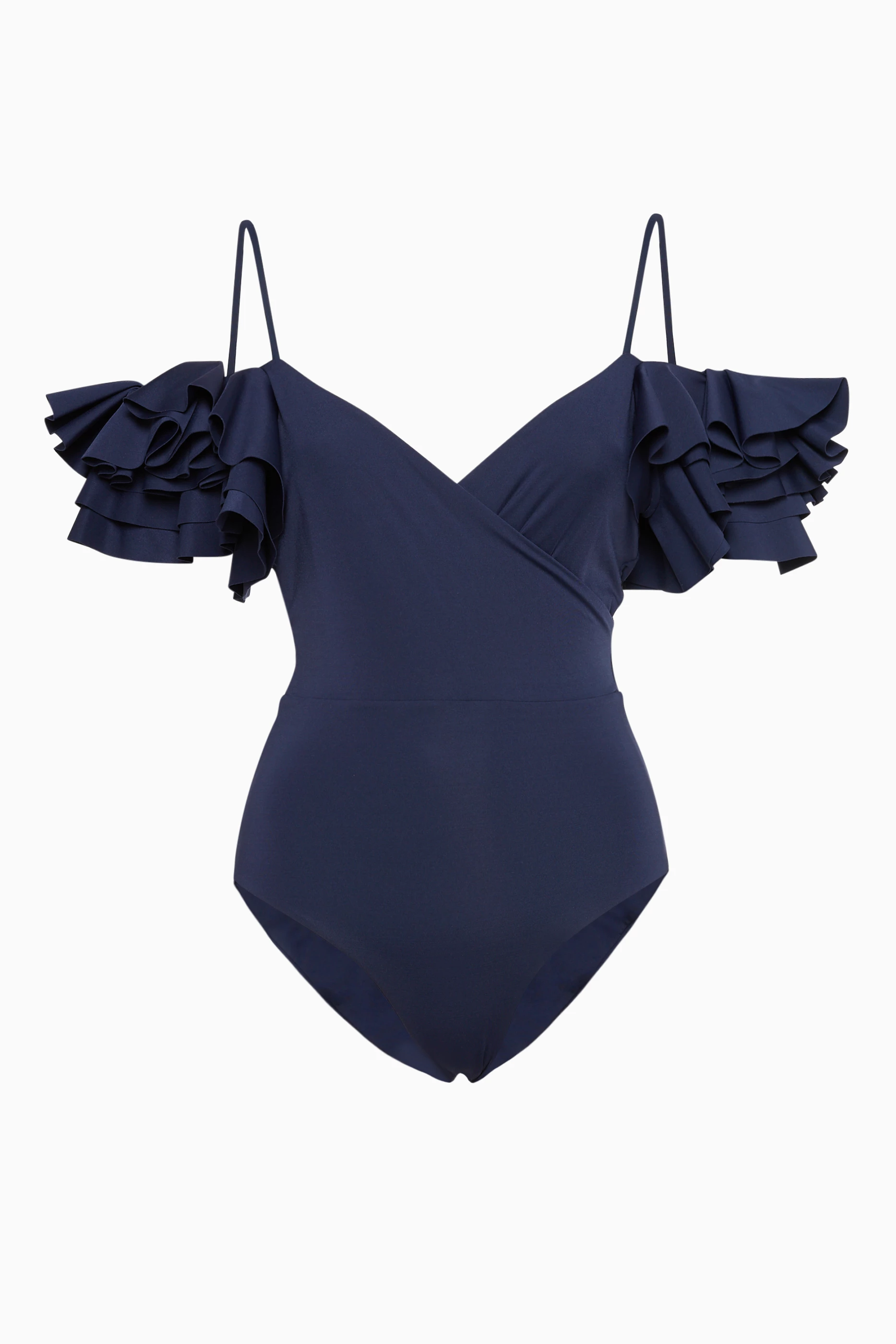 Buy Maygel Coronel Blue Blas Cold Shoulder Swimsuit for Women in