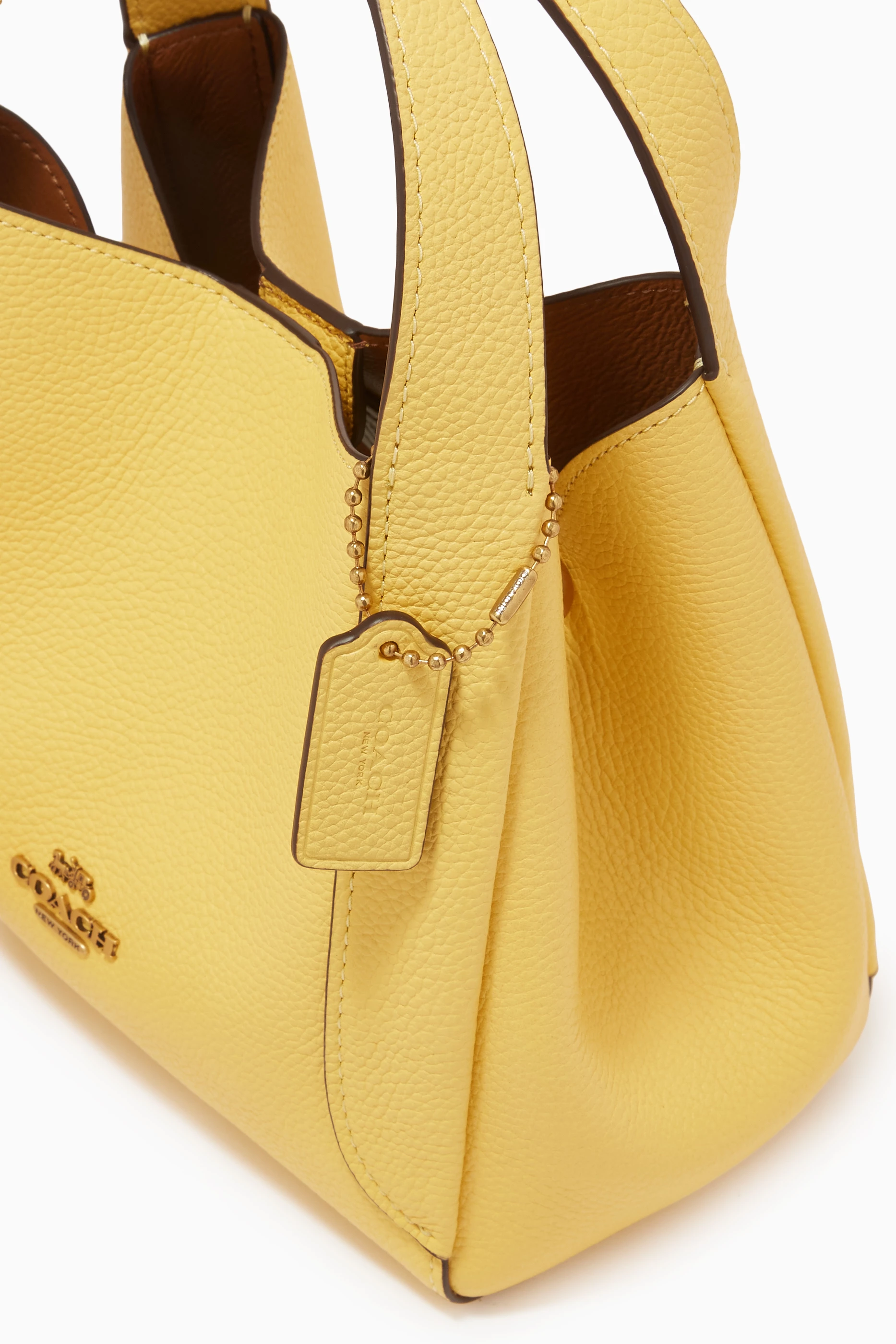 Buy Coach Yellow Hadley Hobo 21 Bag in Pebble Leather for WOMEN in