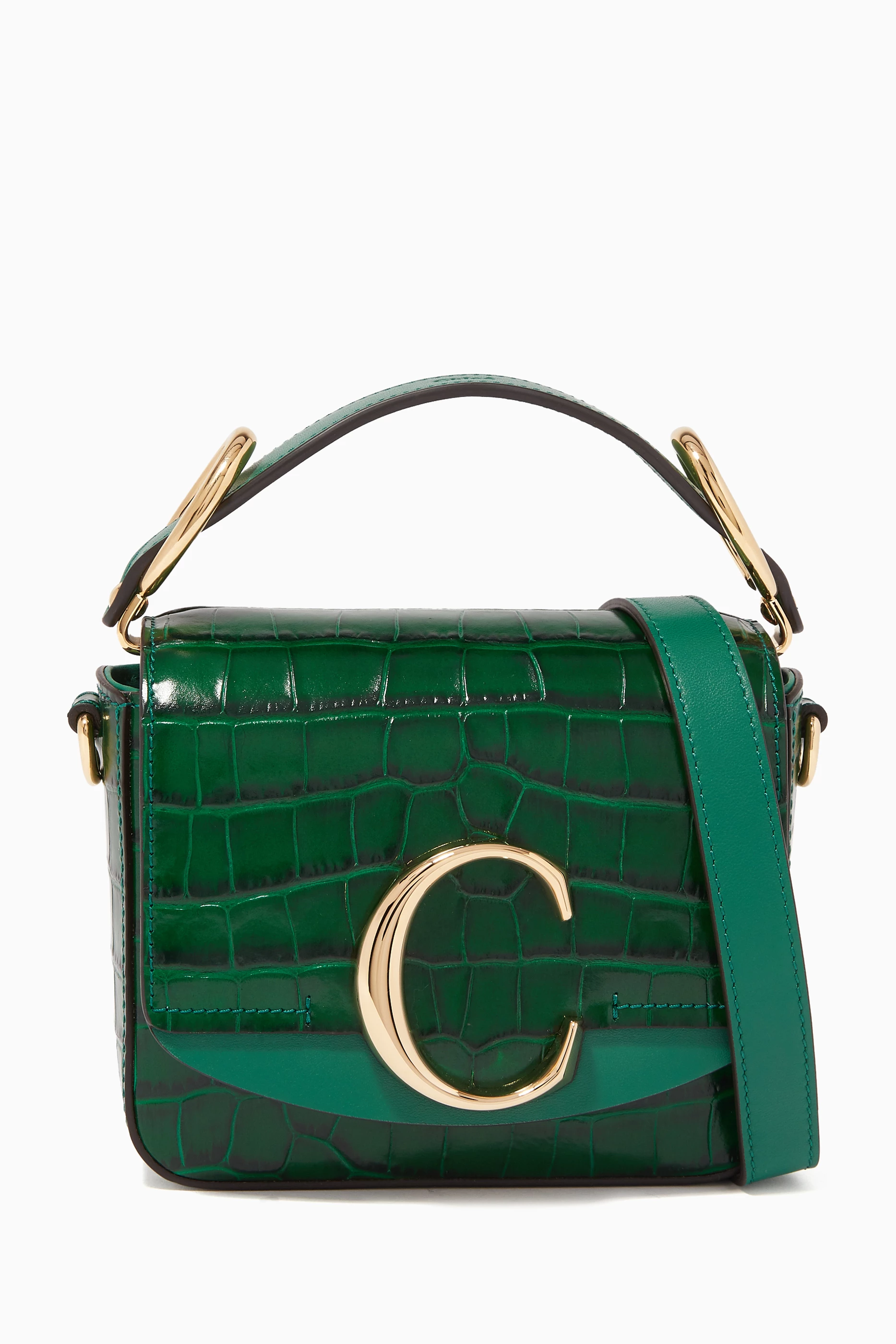 Chloe c top bag green