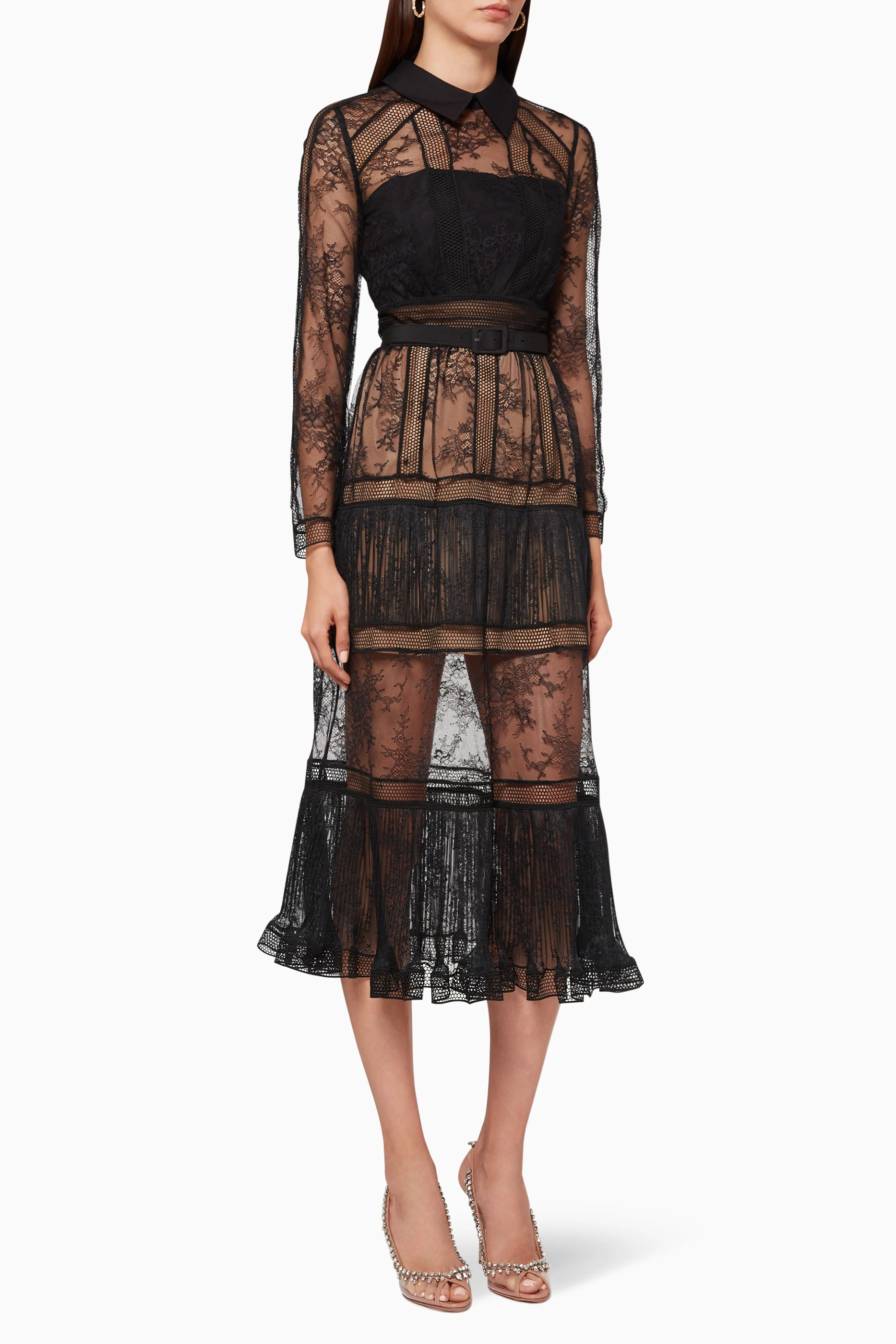 Self portrait fine lace mini dress cheap