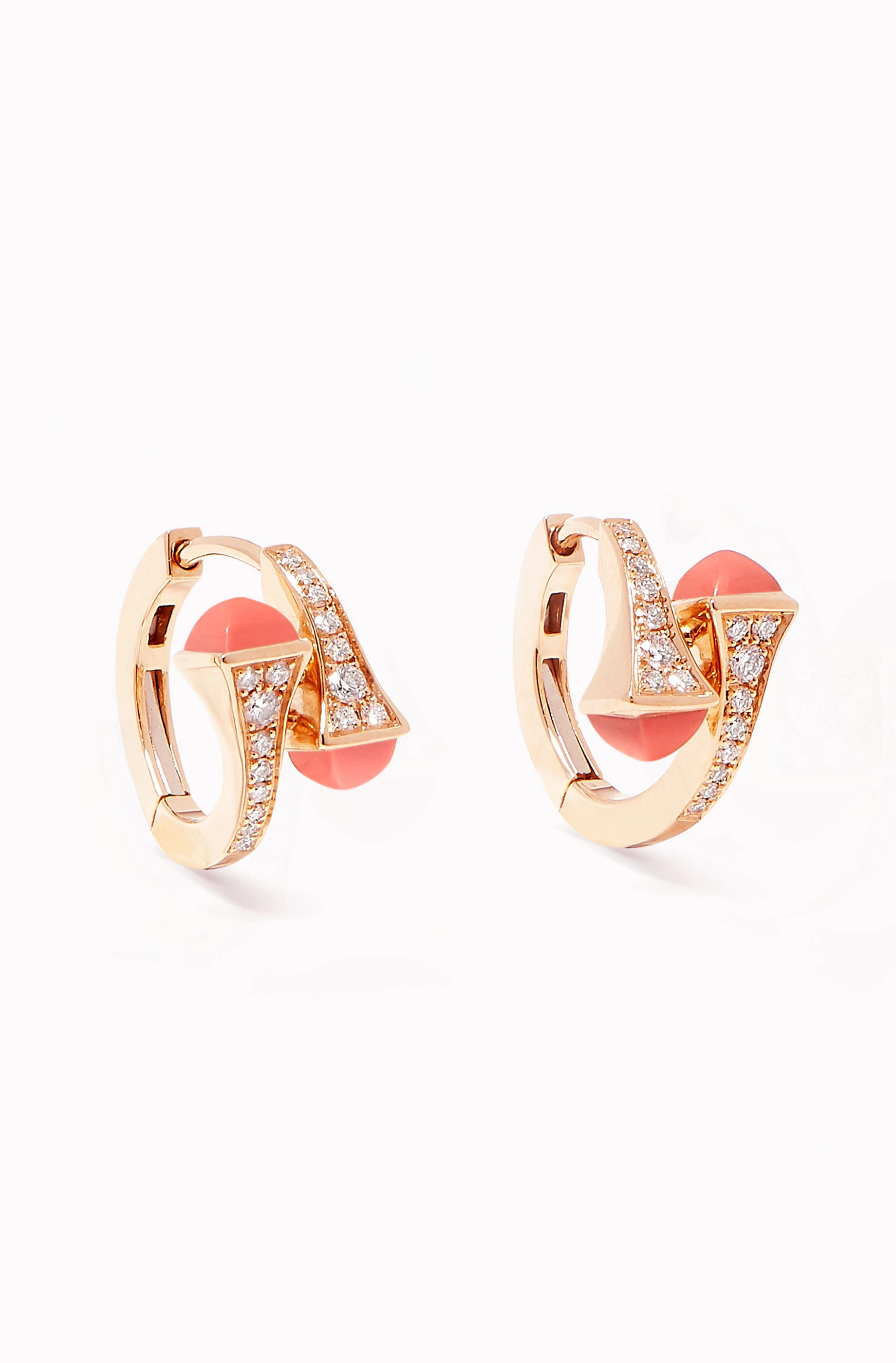 Buy Marli Rose Gold Cleo Pink Opal Diamond Huggie Earrings for