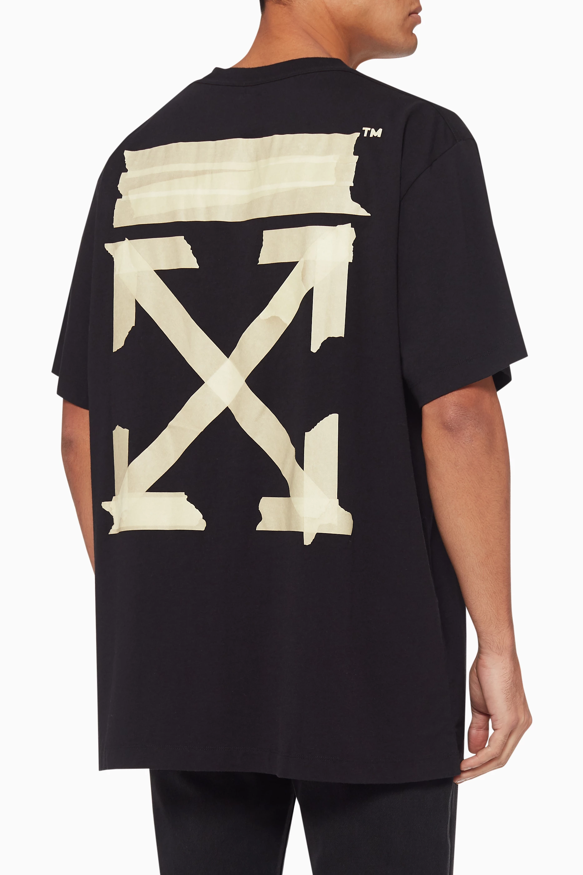 Off white sales tape t shirt
