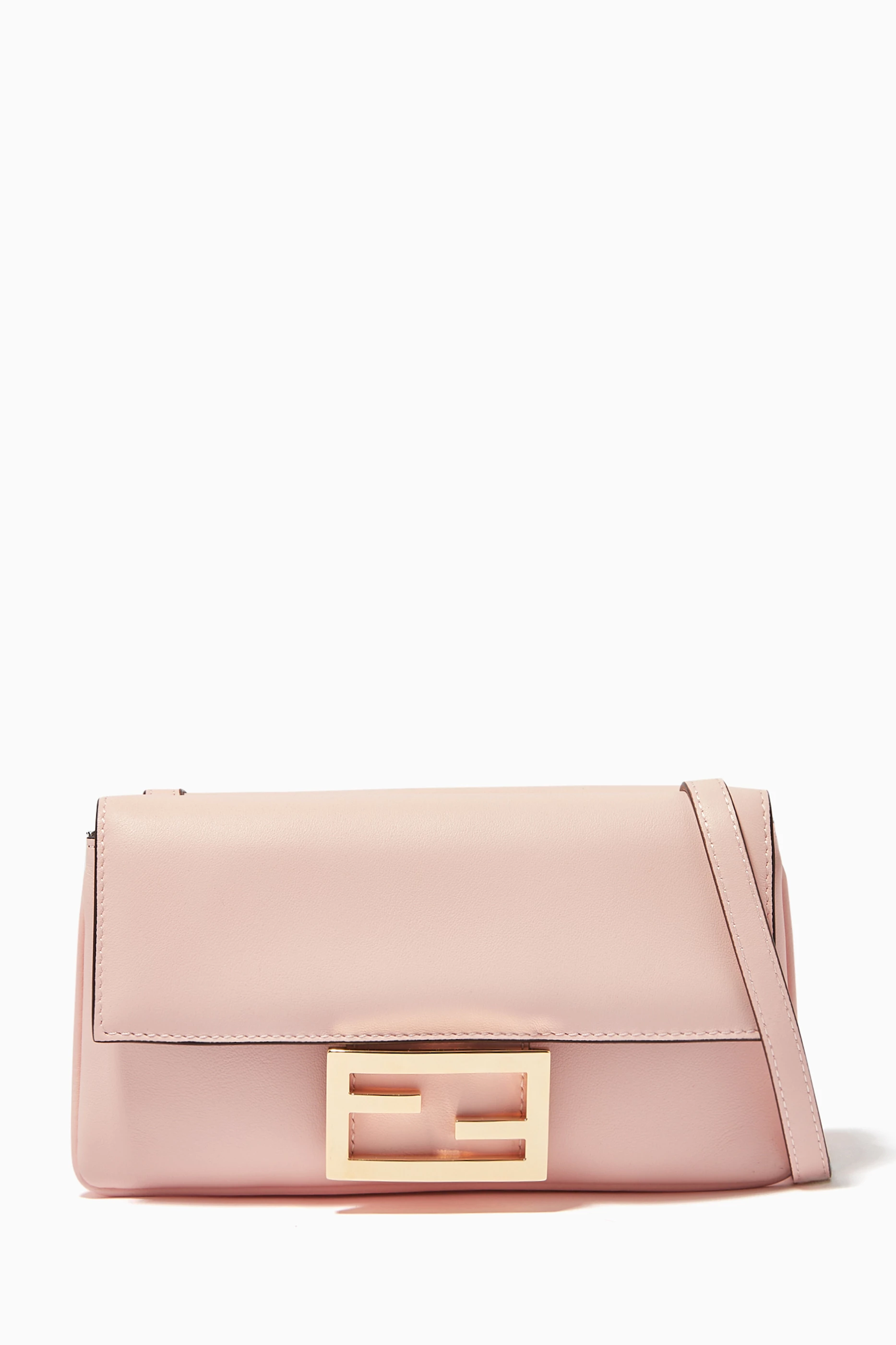 Fendi duo baguette on sale leather shoulder bag