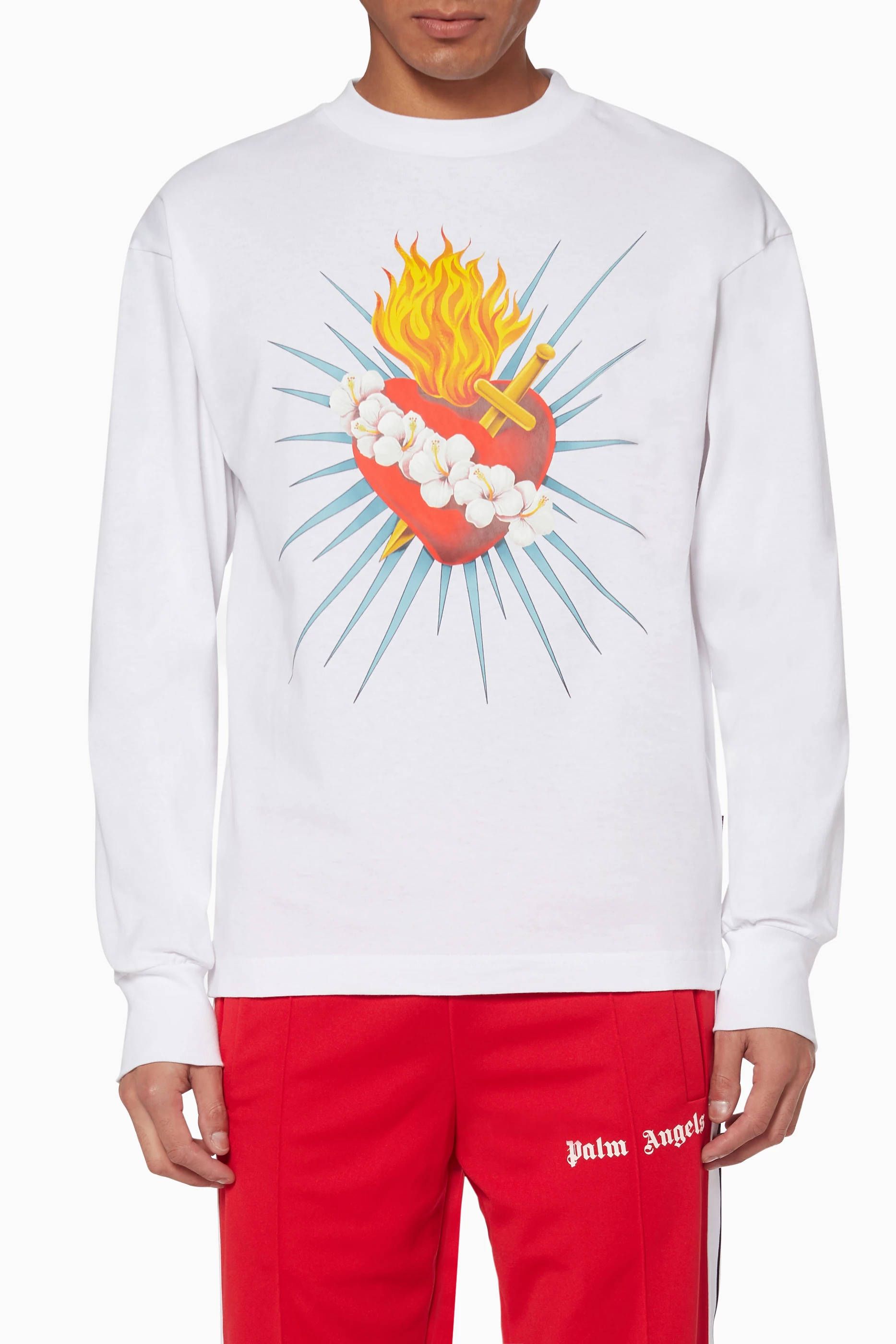 Palm angels sacred discount heart t shirt
