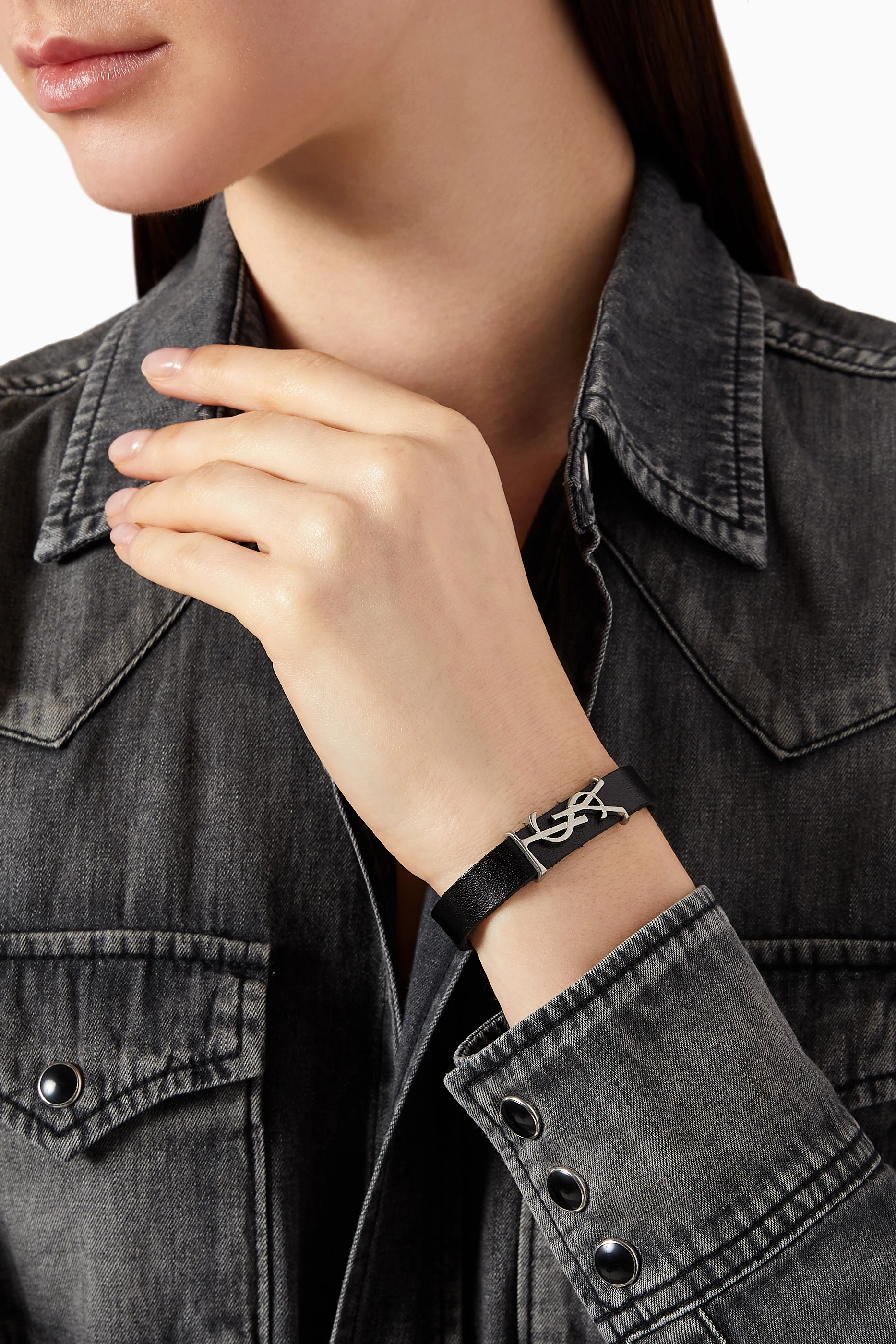 Saint laurent new arrivals black opyum bracelet