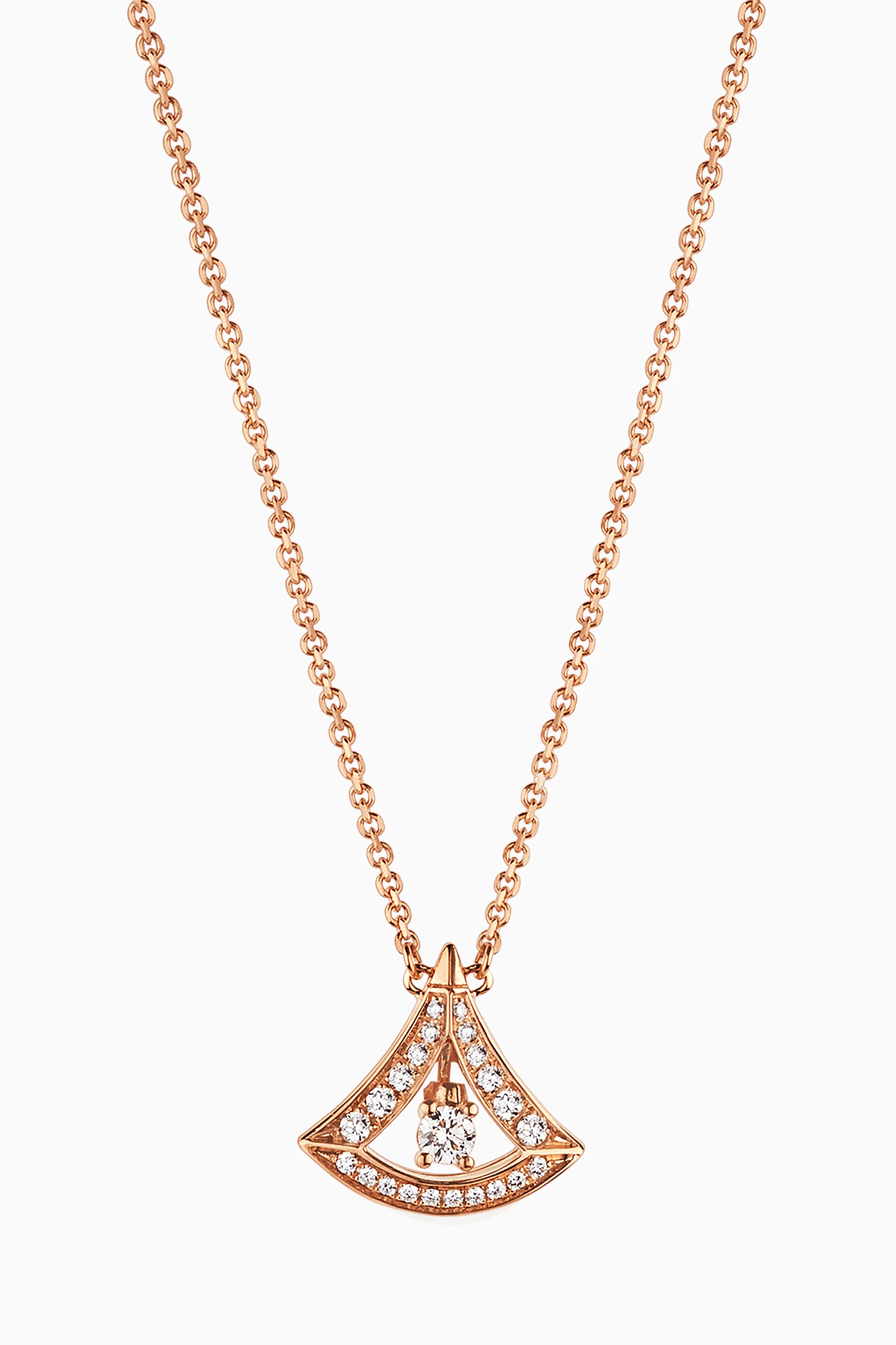 Buy BVLGARI Rose Gold Divas Dream Diamond Necklace in 18kt Rose