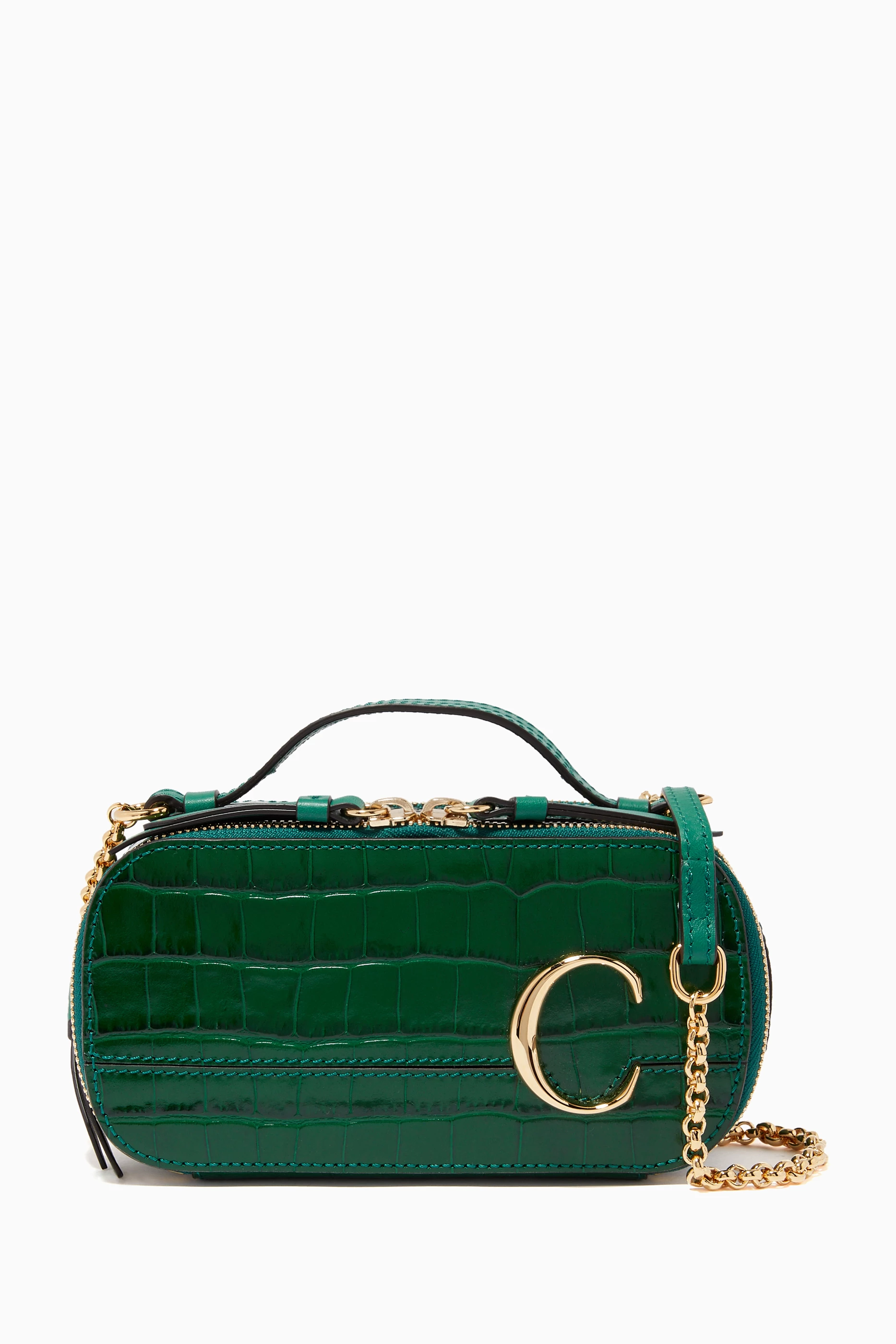 Chloe green croc bag best sale