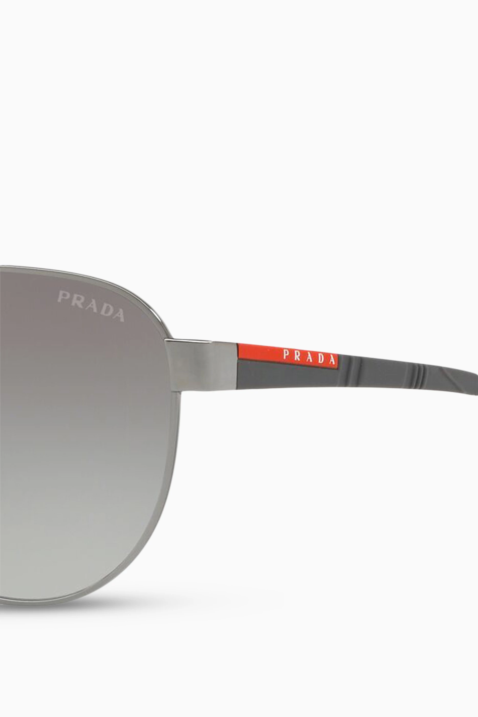 Buy Prada Silver Stubb Aviator Sunglasses in Metal for Men in