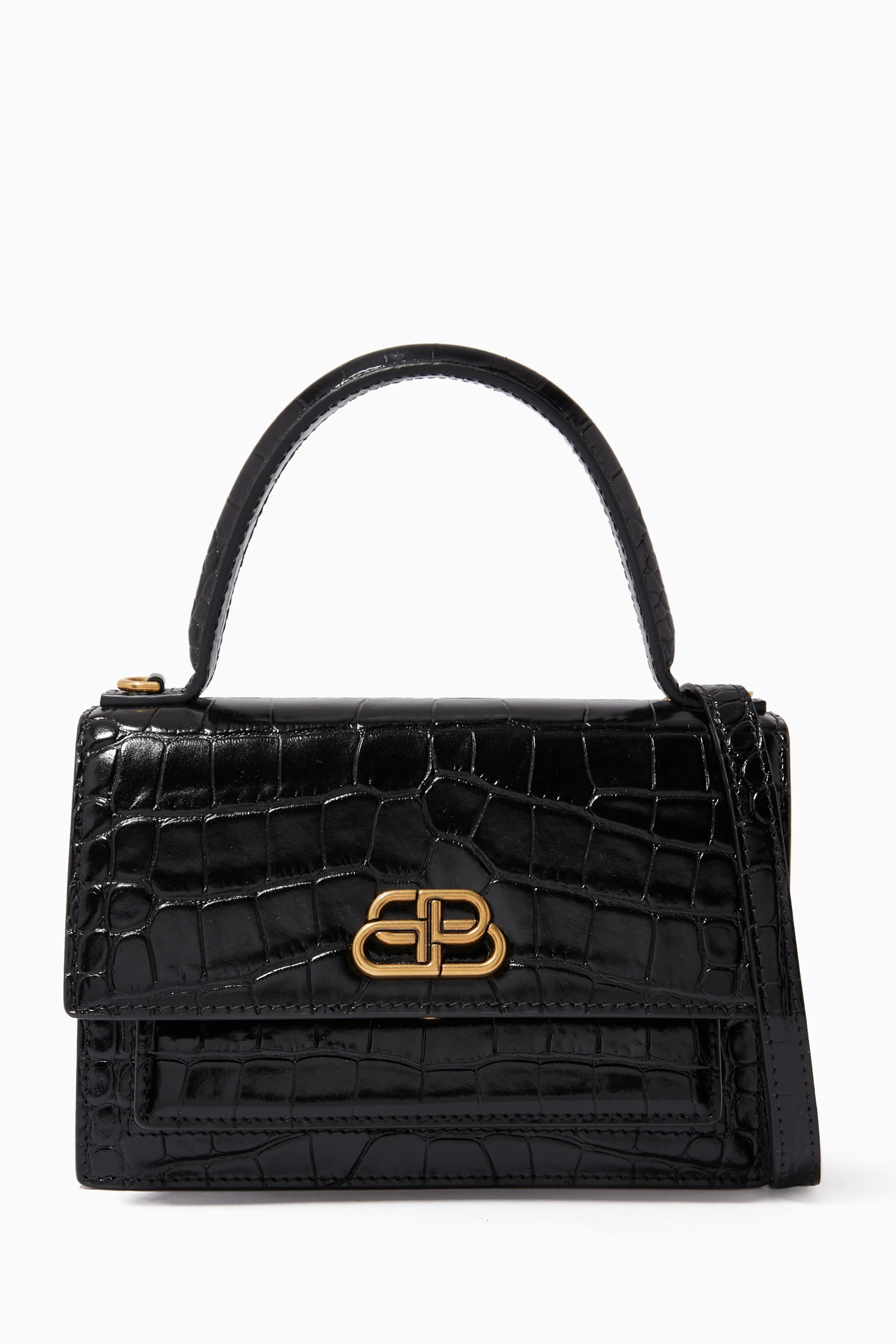 Buy Balenciaga Black Sharp XS Satchel Shoulder Bag in Shiny