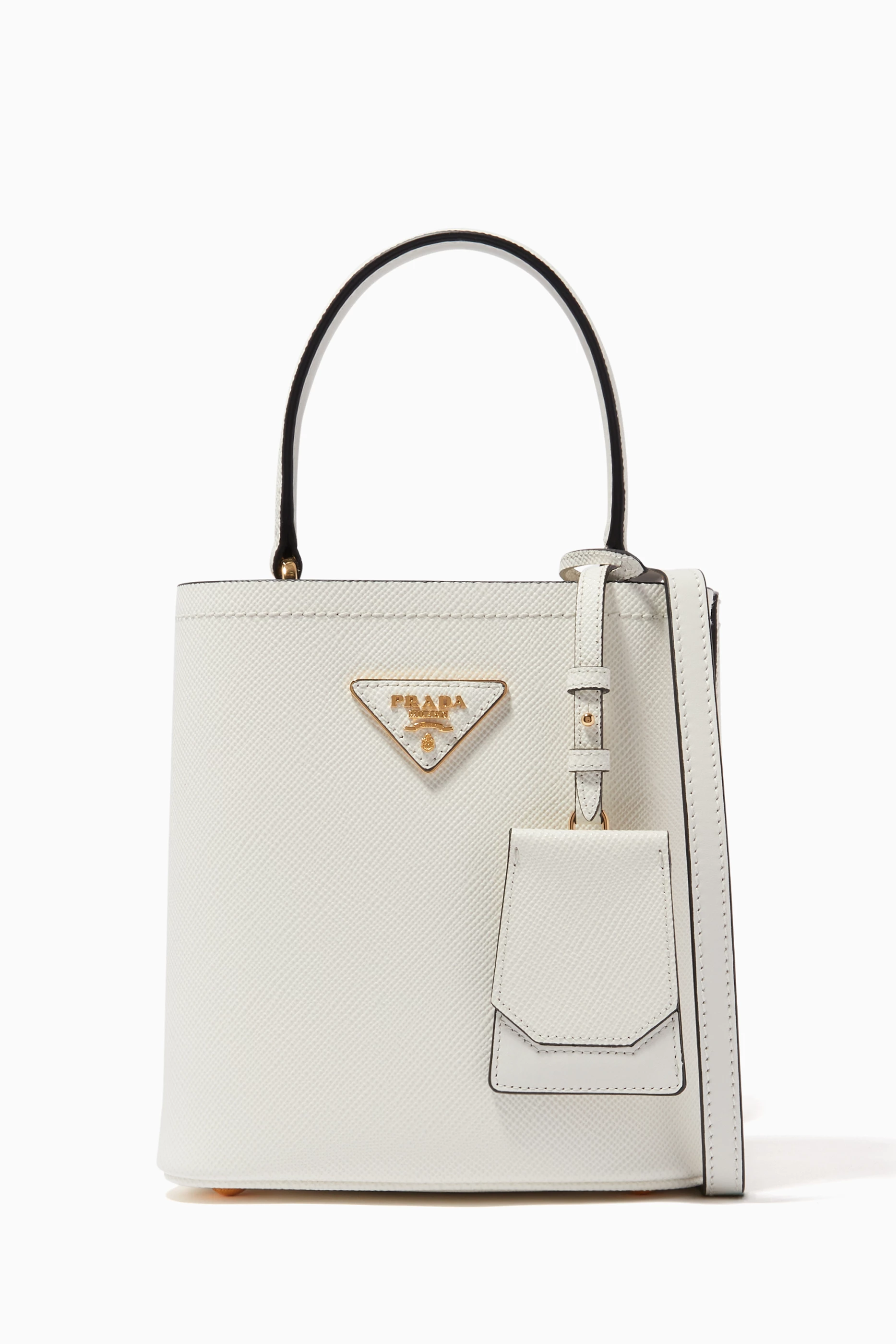 Buy Prada White Small Prada Panier Bag in Saffiano Leather for WOMEN in  Saudi