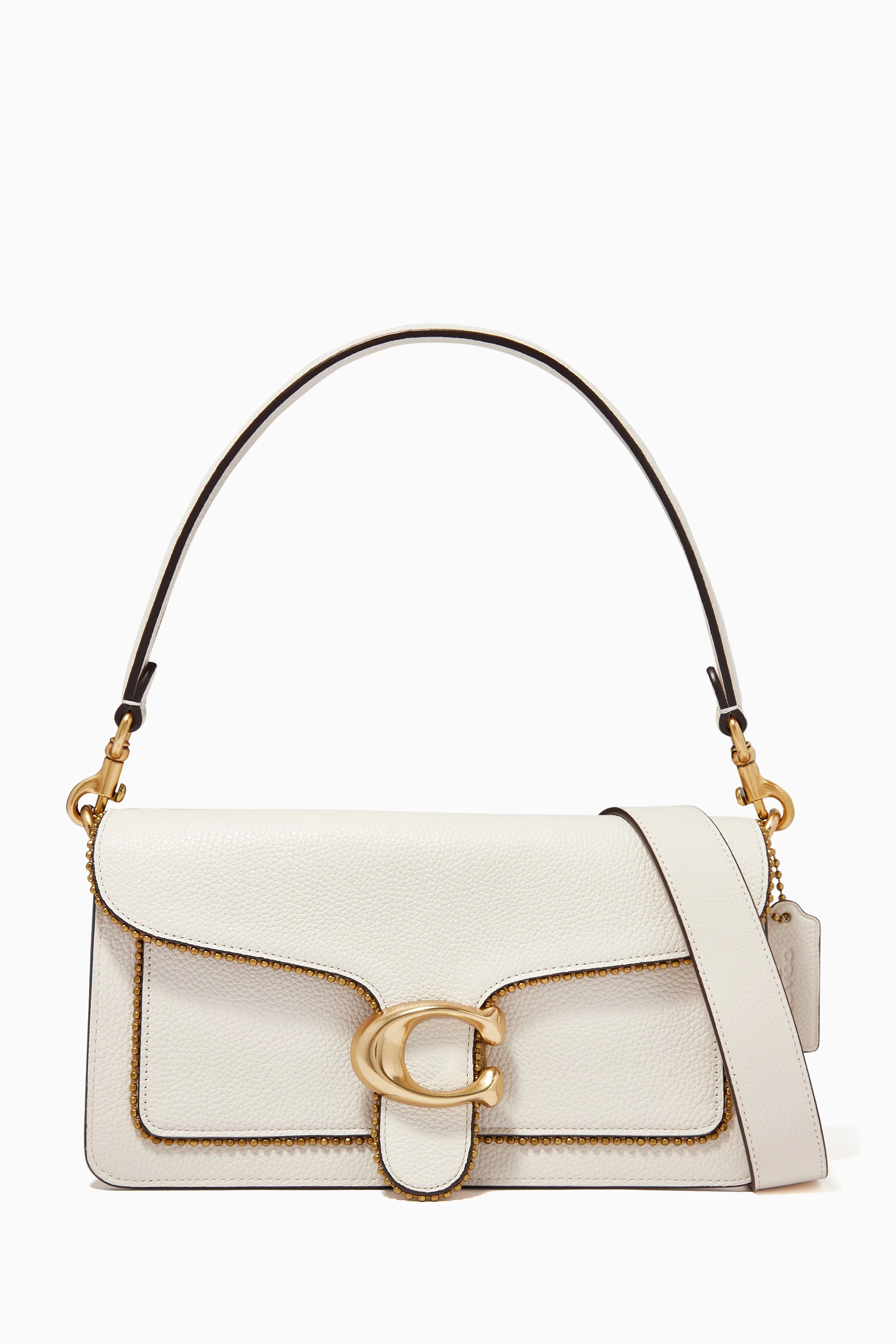 Buy Coach White Tabby Shoulder Bag 26 with Beadchain in Pebble