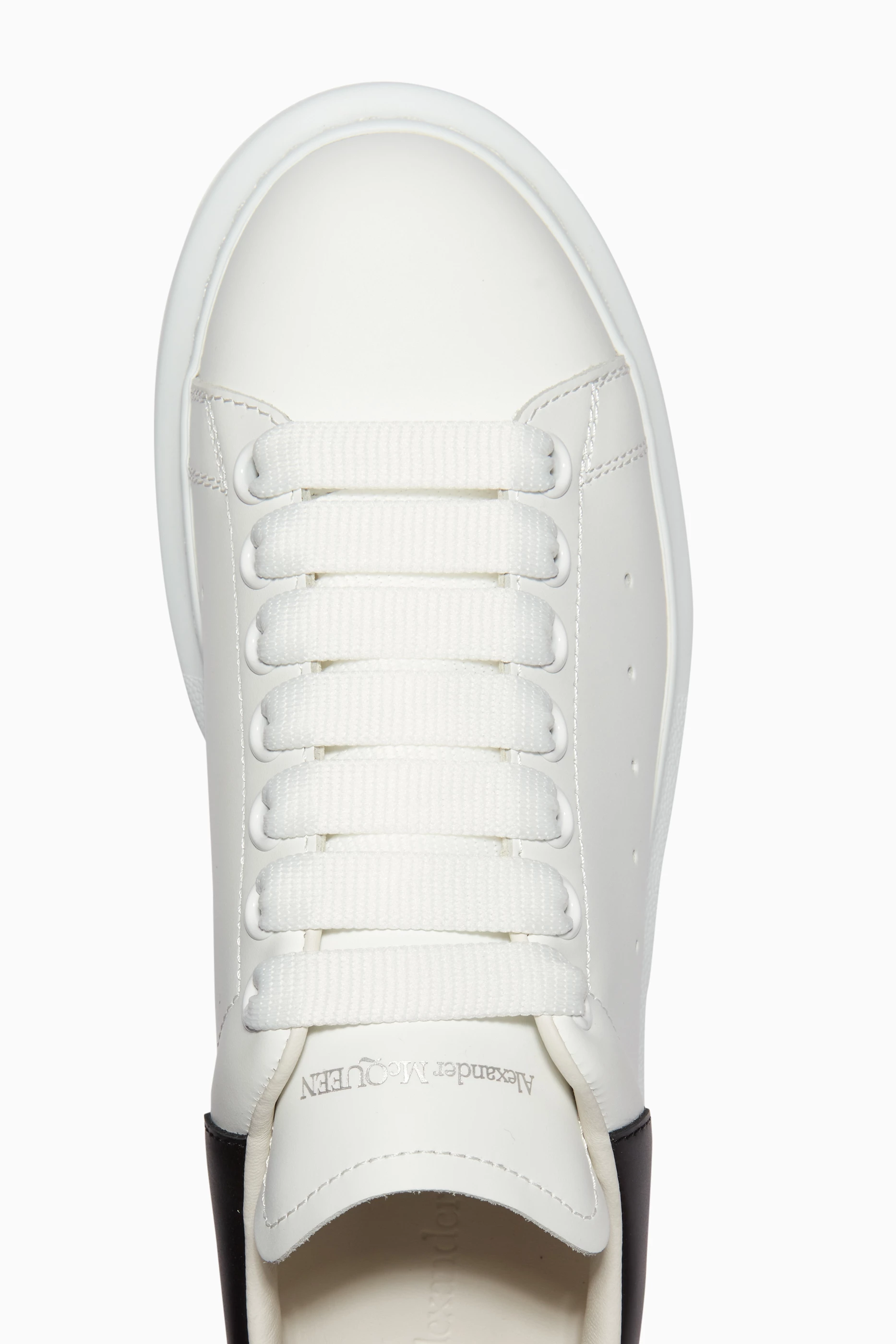Buy Alexander McQueen White Oversized Sneakers with Heart Patch in 