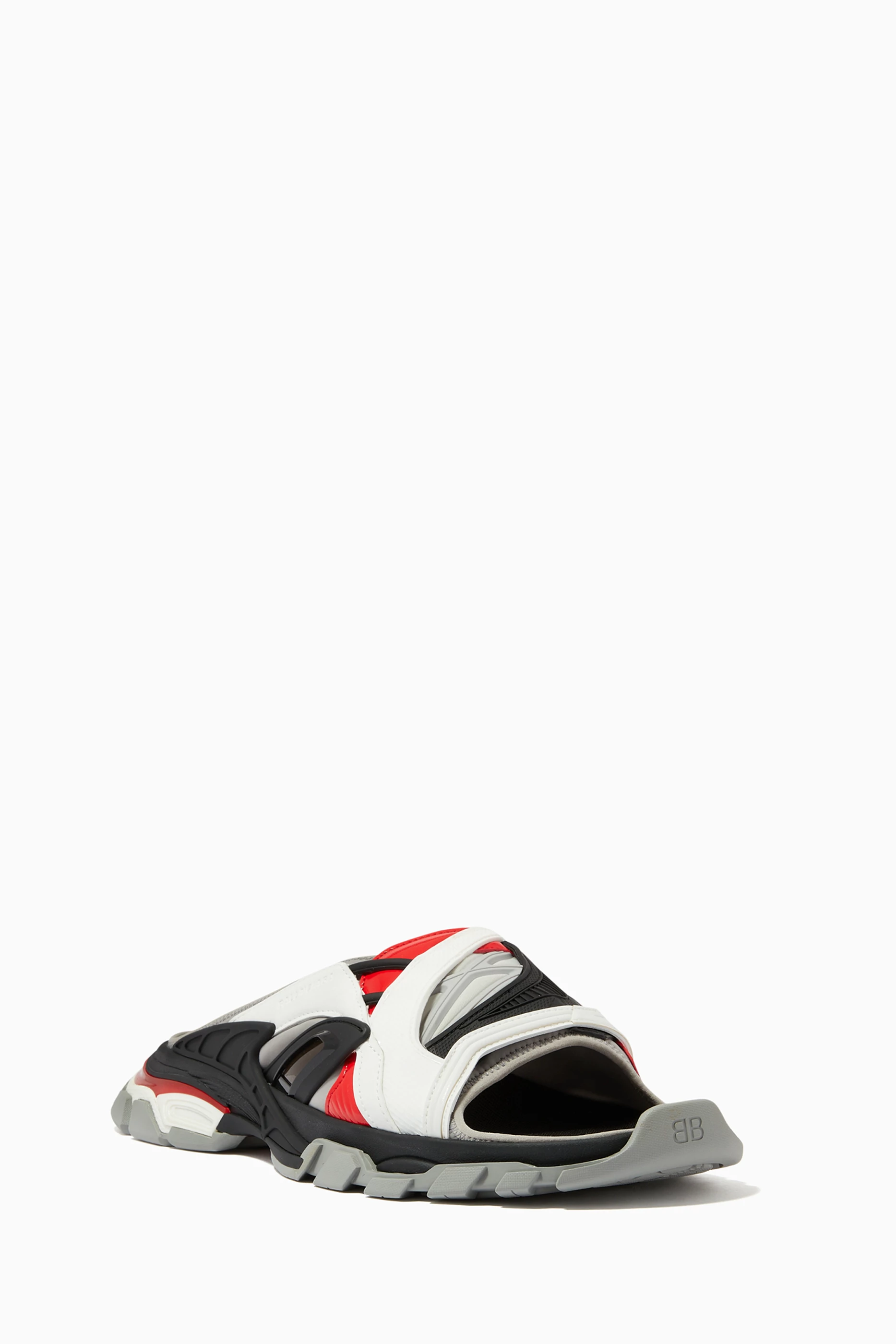 Buy Balenciaga Multicolour Track Slide Sandals in Neoprene