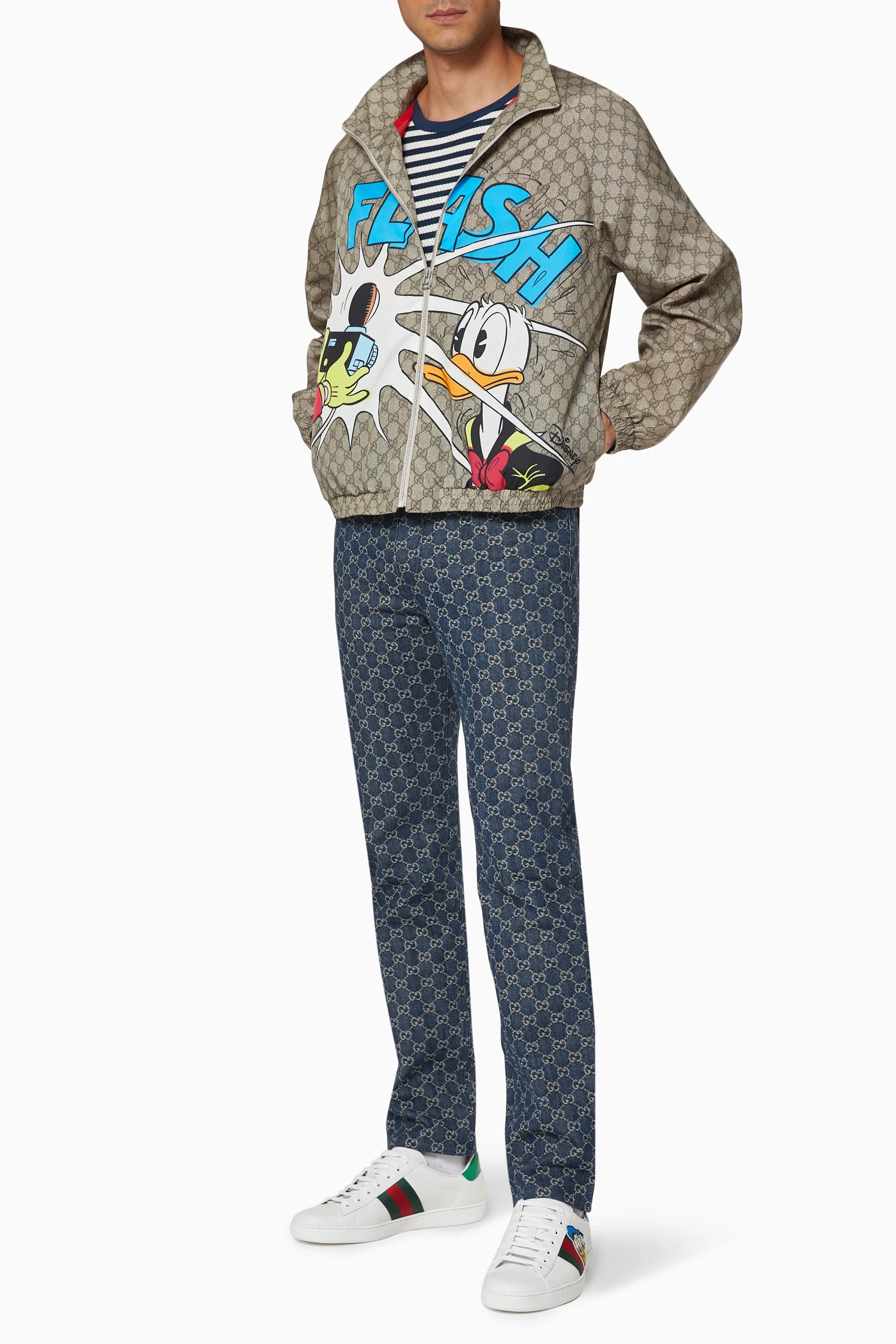 Buy Gucci Grey x Disney Donald Duck GG Nylon Jacket for Men in