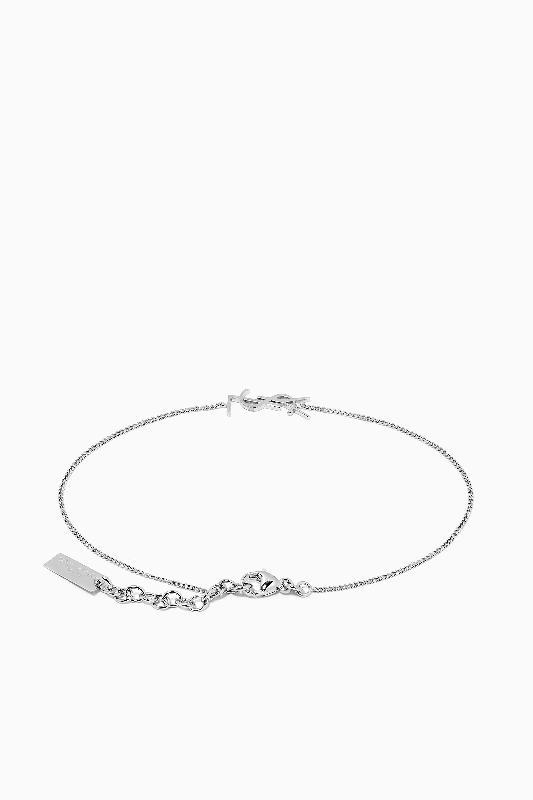 Buy SAINT LAURENT Silver Charm Bracelet in Silver Brass for
