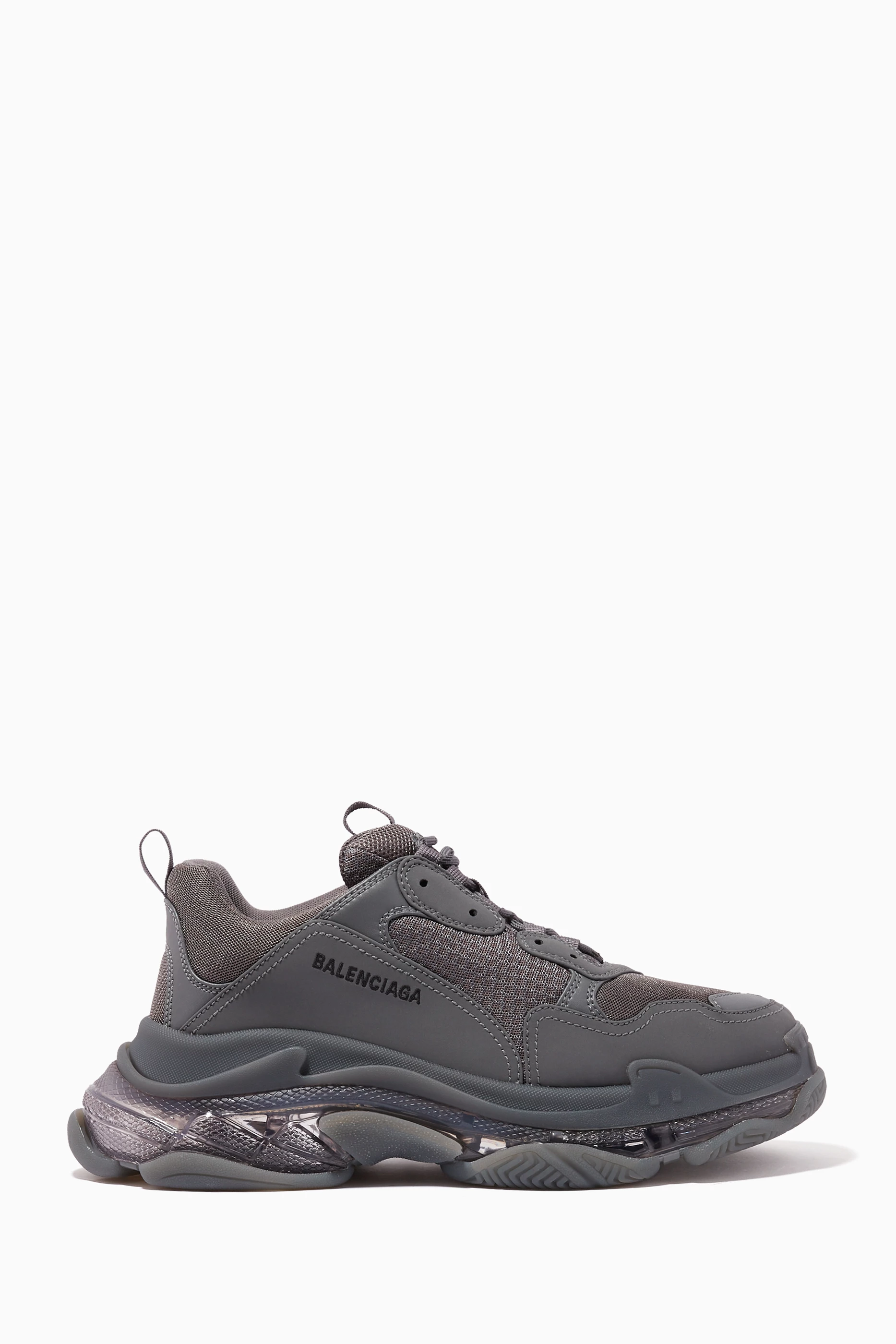 Buy Balenciaga Grey Triple S Clear Sole Sneaker in Double Foam