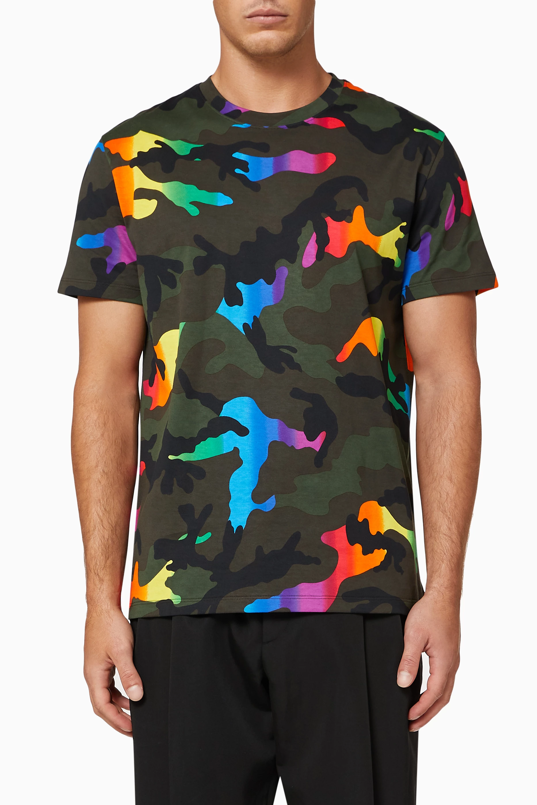 Garavani Multicolour Camouflage Cotton T-shirt for MEN in Ounass