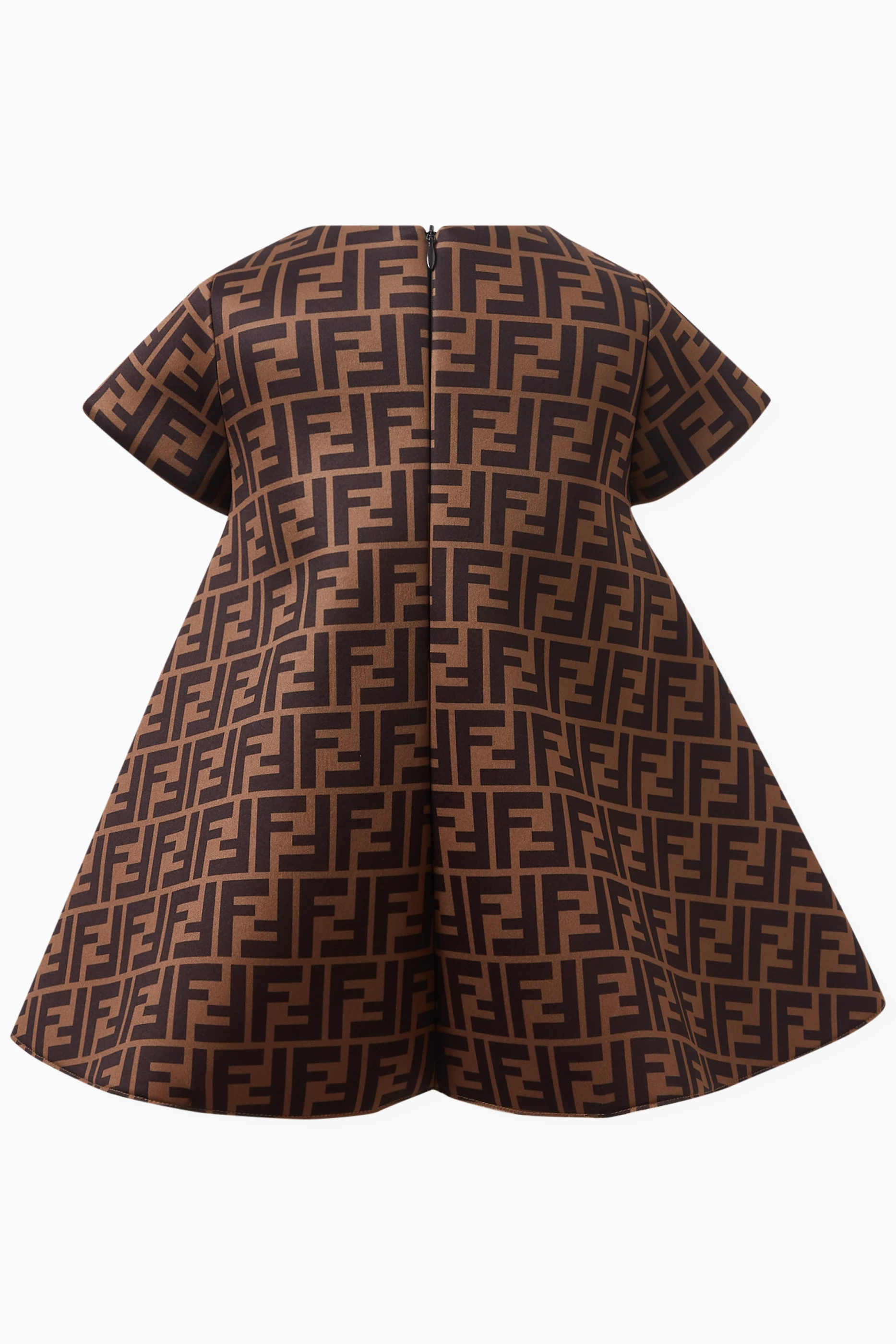 Buy Fendi Brown All over Monogram Dress in Neoprene for Baby Girls