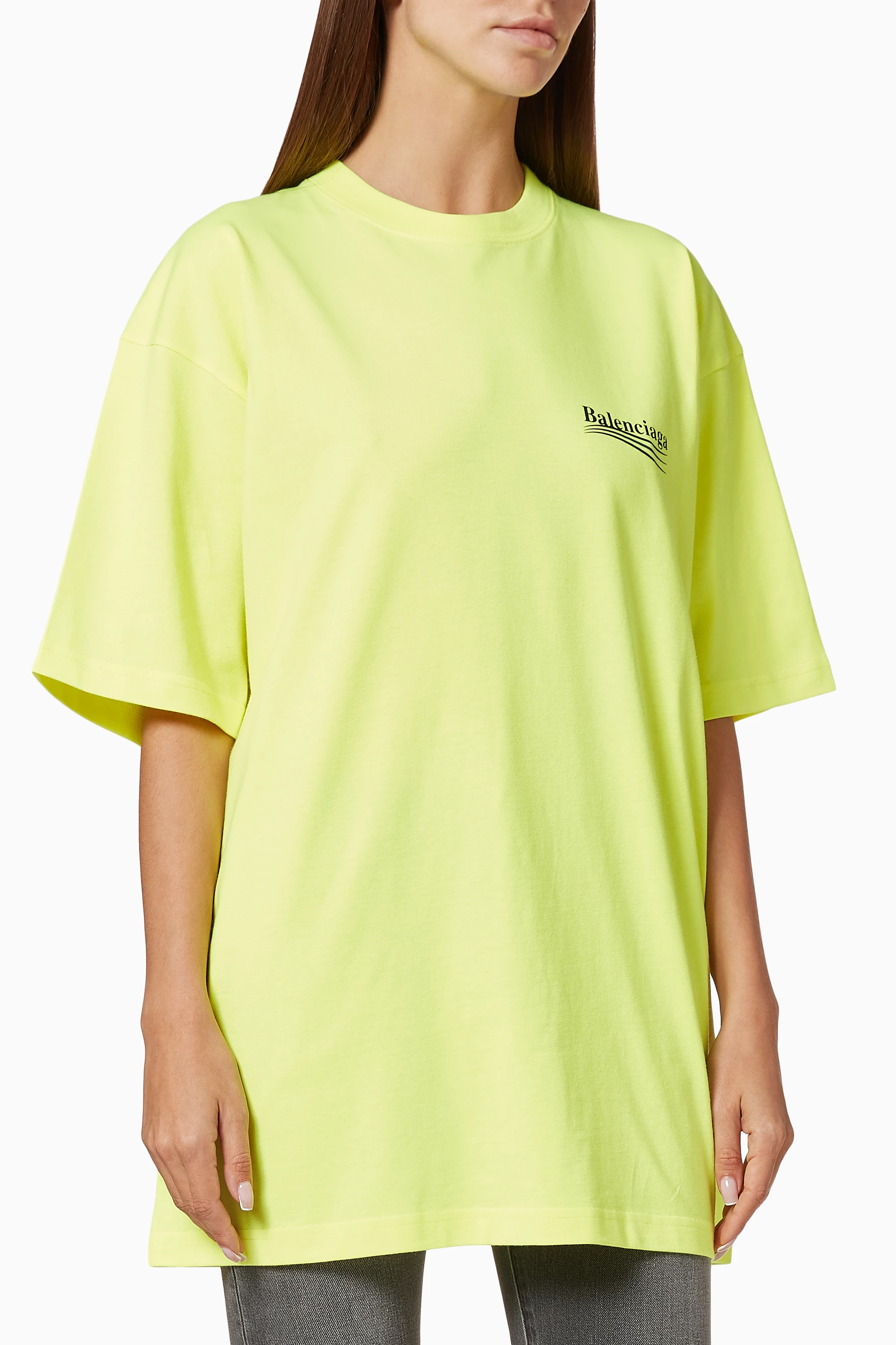 Balenciaga t top shirt womens yellow