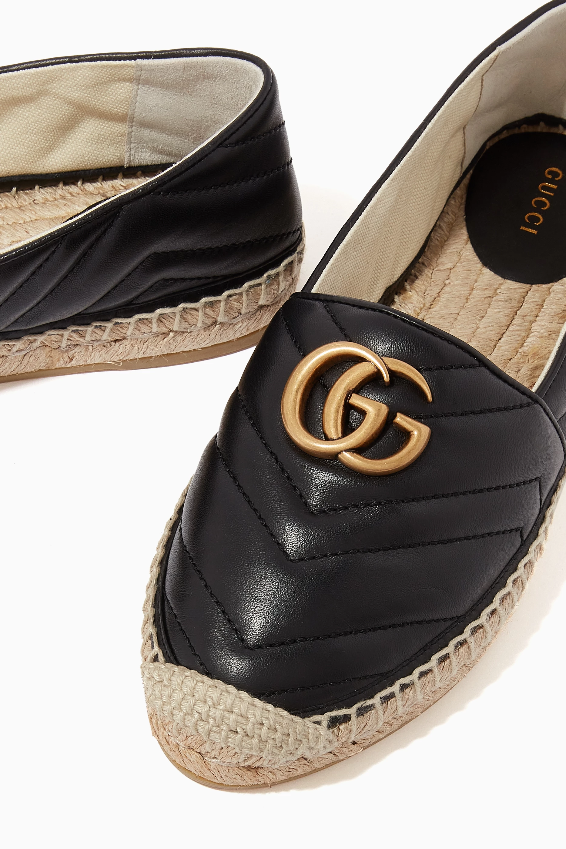 Leather espadrille clearance with double g