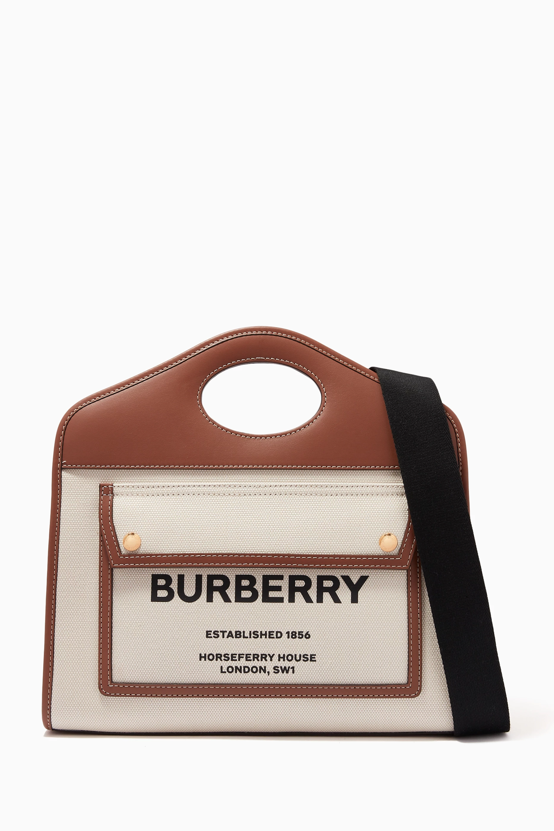 Ll Mn Pocket Dtl Ll6 Tote Bag - Burberry - Black/Black - Cotton