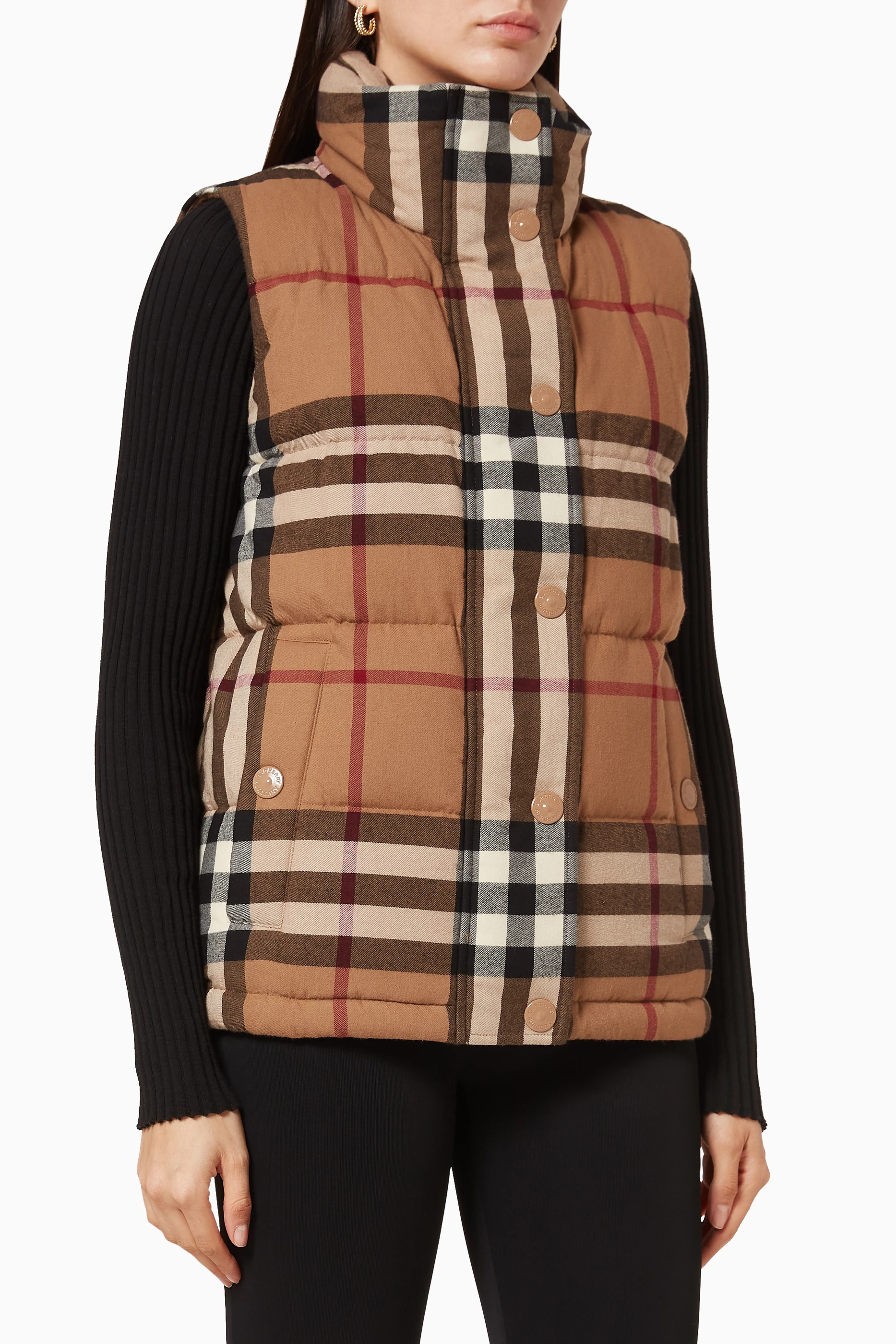 Burberry puffer vest womens online