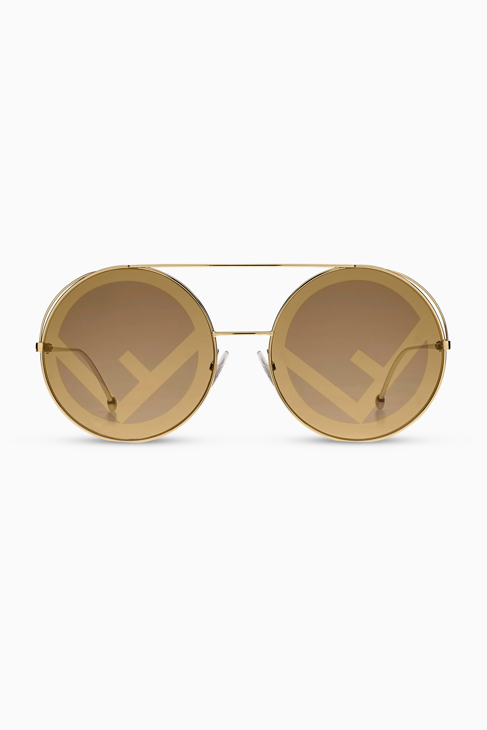 Buy Fendi Gold Fendirama Round Sunglasses in Metal for Women in Saudi