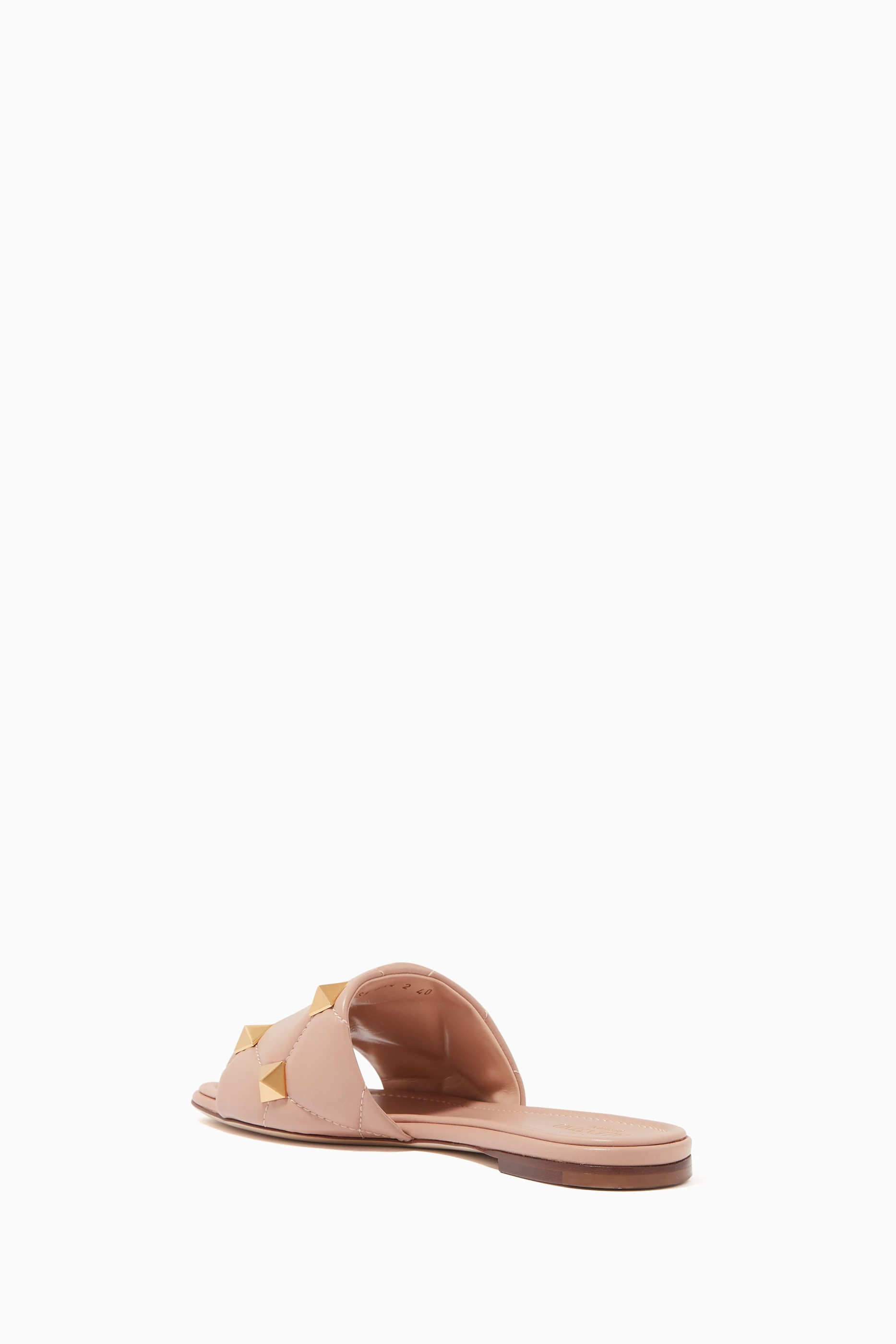Buy Valentino Garavani Pink Valentino Garavani Roman Stud Slide