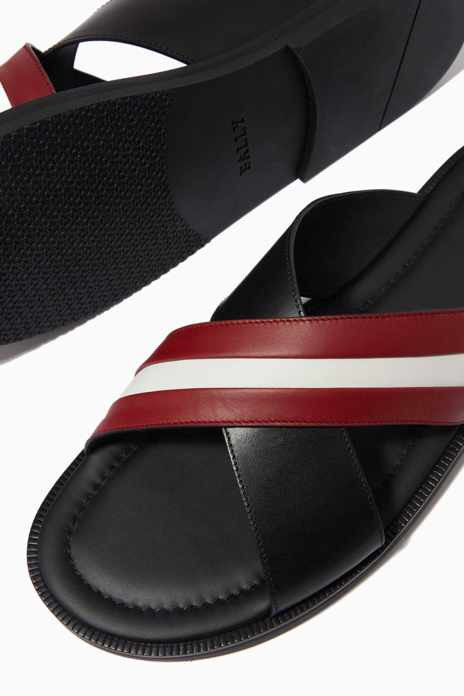 Buy Bally Black Jabil Sandals in Leather for Men in Saudi Ounass