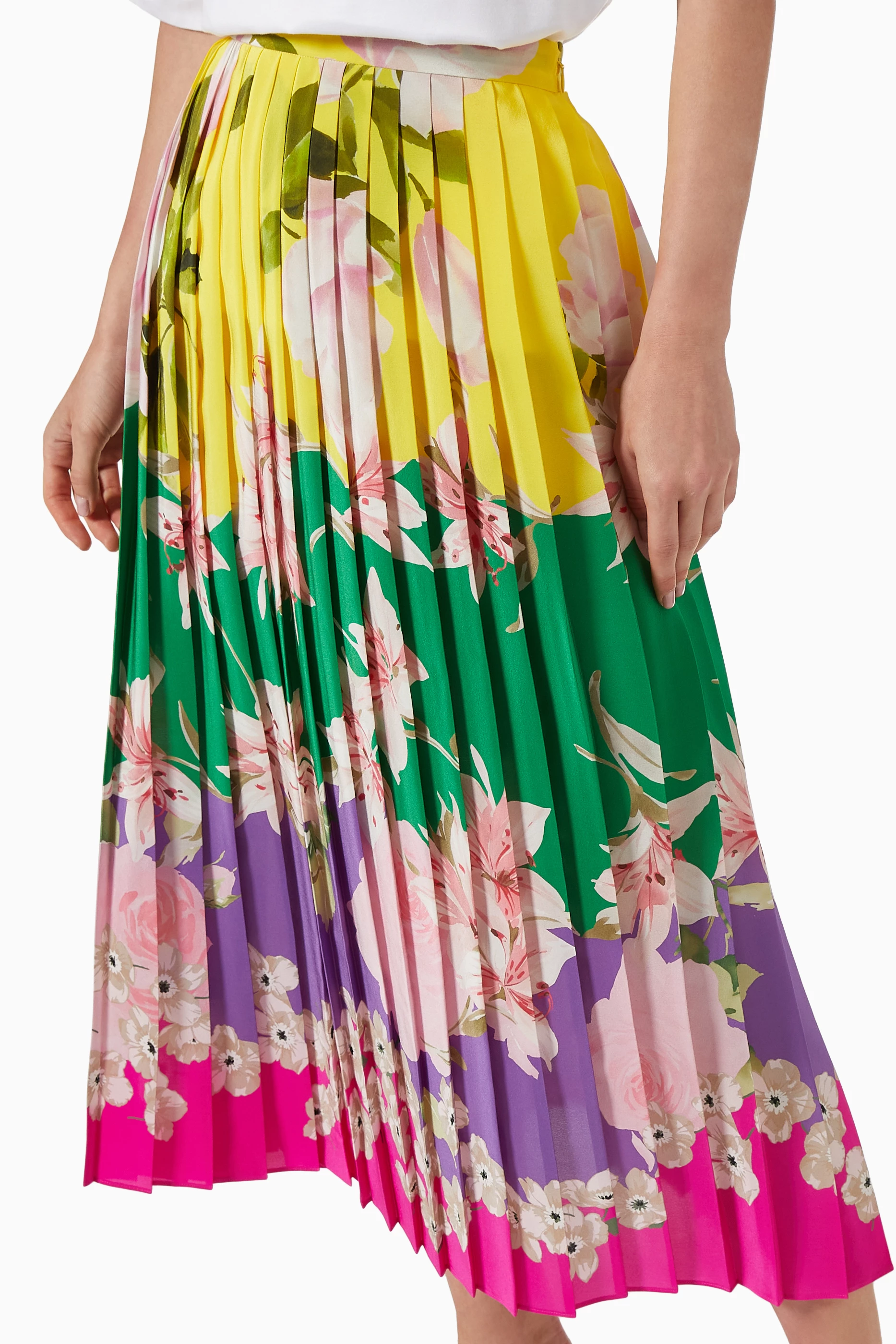 Valentino green pleated shop skirt